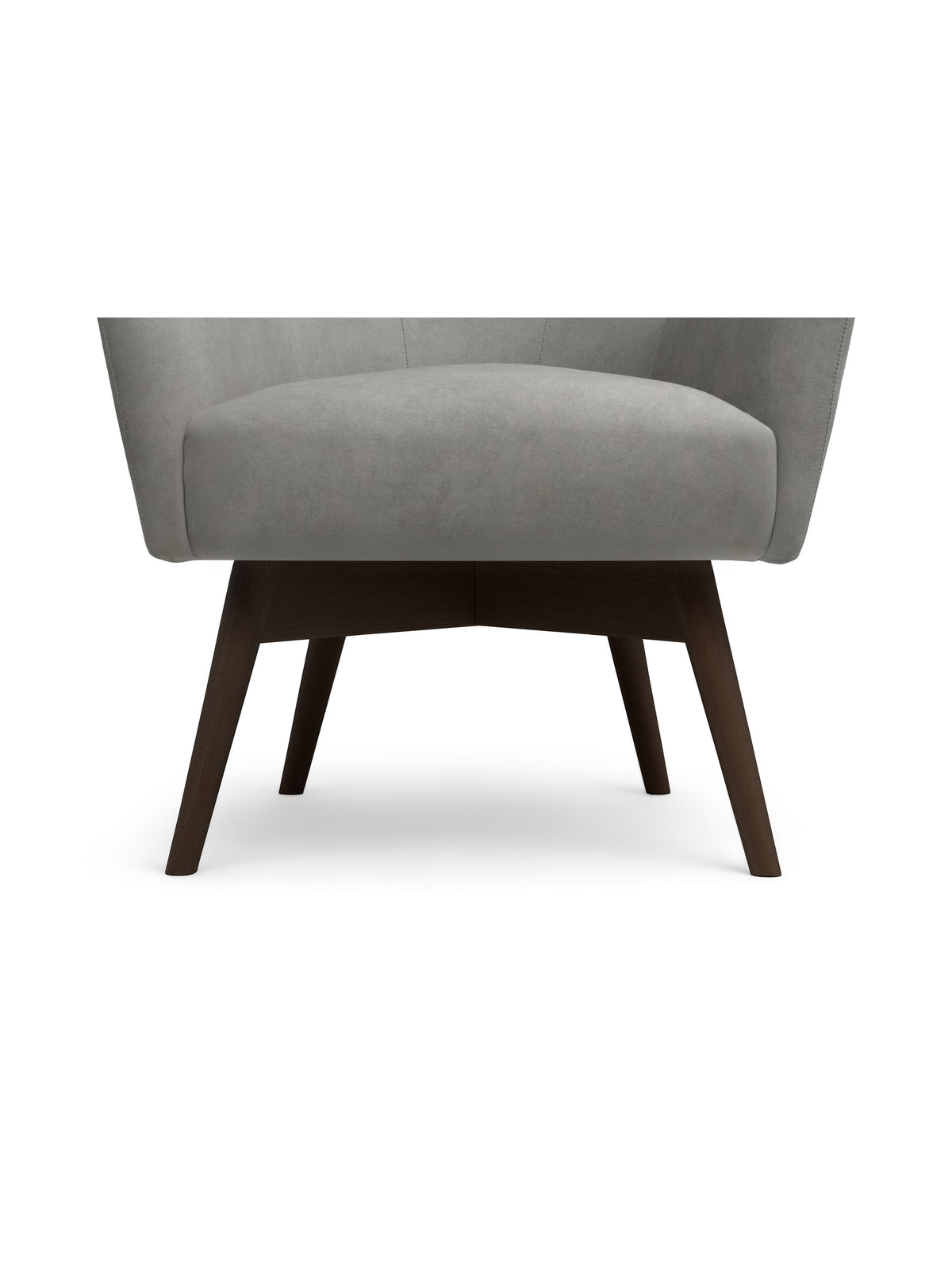 Skandinávske kreslo Uszak Nordic sivý zamat Cloud 87 nožičky wenge detail spodok
