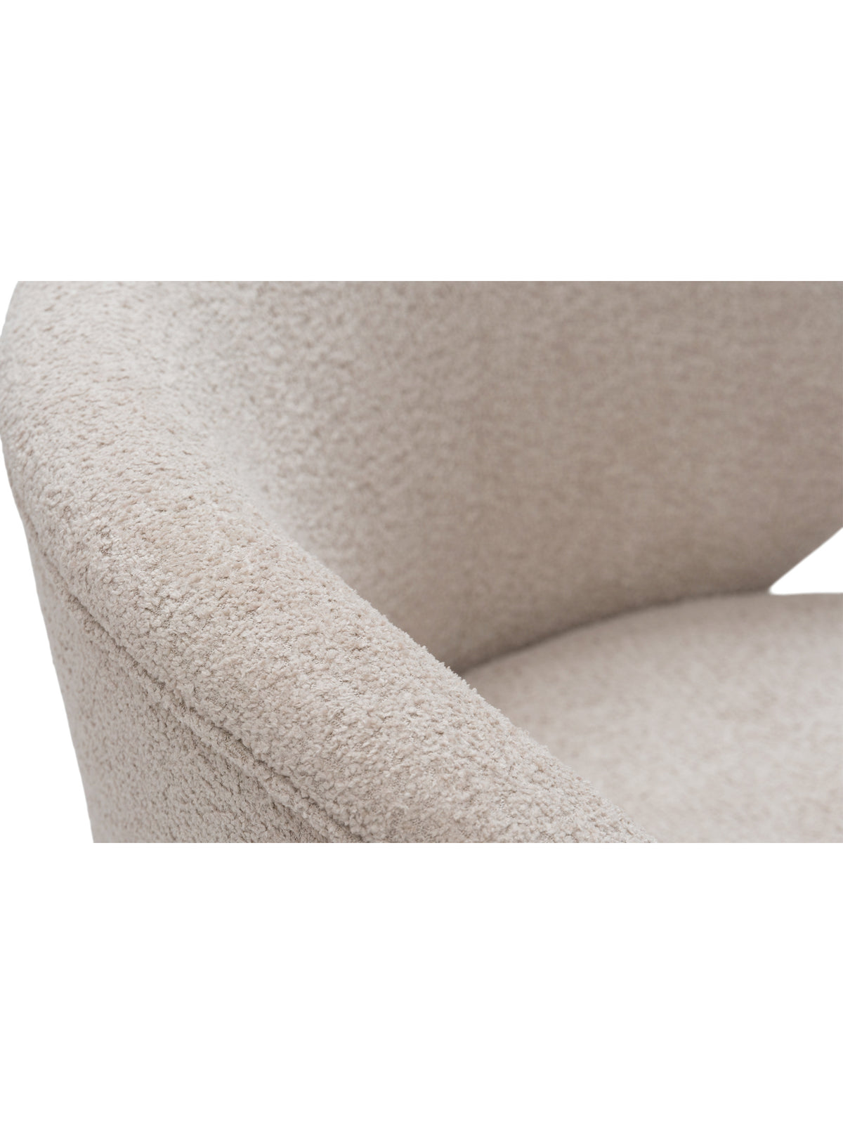 Otáčacie relaxačné kreslo Cocoon svetlobéžové, detail čalúnenia
