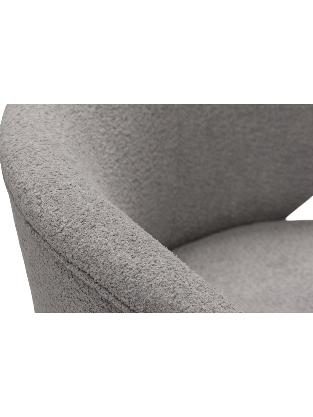 Otáčacie oddychové kreslo Cocoon sivé boucle detail čalúnenia