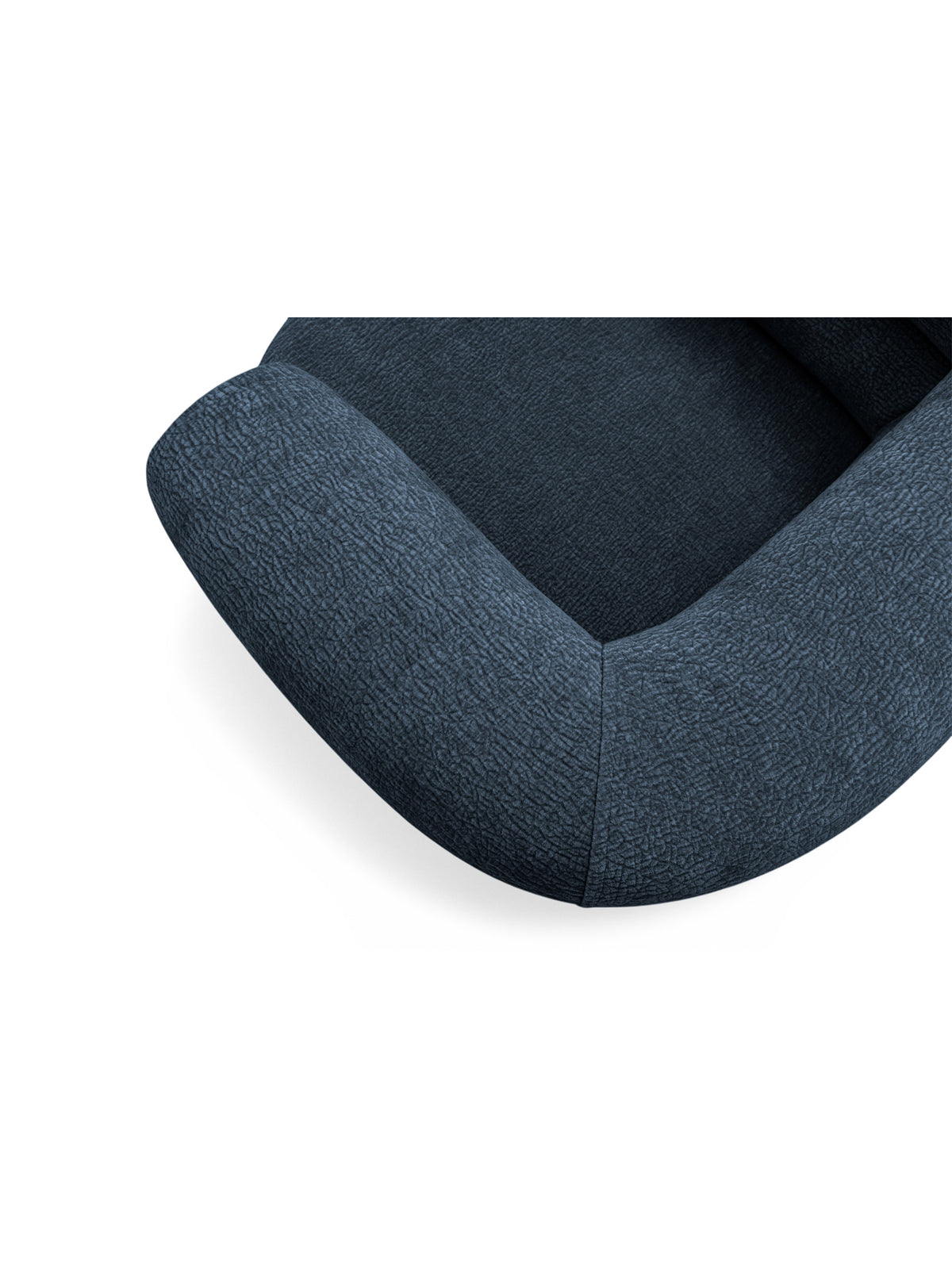 Otáčacia relaxačná stolička Melos tmavomodrá šenil Dress me 06 detail rohu