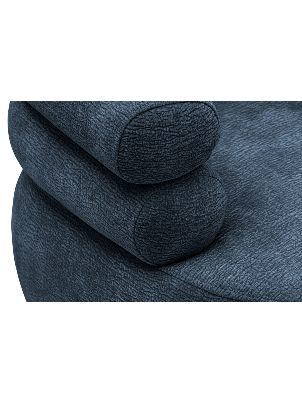Otáčacie kreslo Melos s podnožkou, tmavomodrý chenil Dress Me 06, detail vankúša