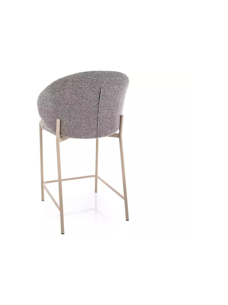 Čalúnený barový stolička Morivo sivá s kovovými nohami cashmere pohľad zozadu