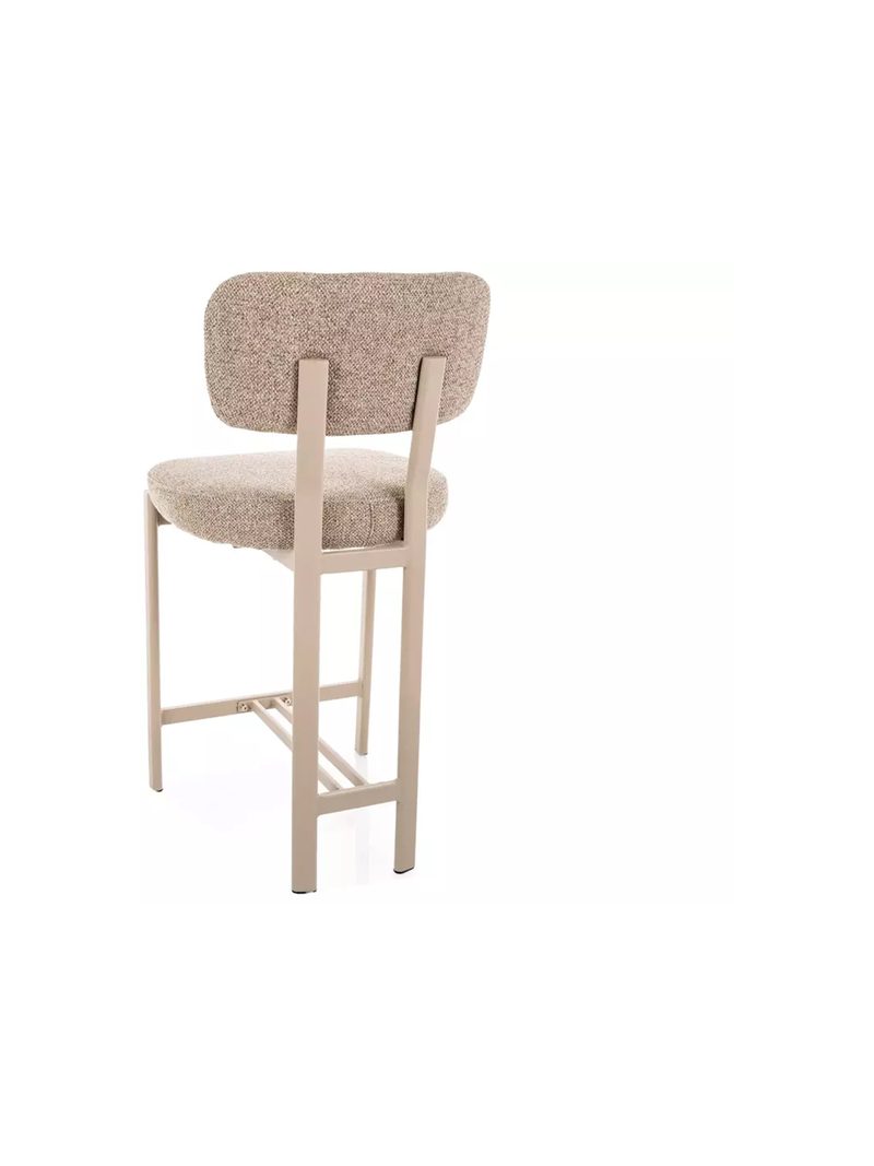 Čalúnená barová stolička Seluvo béžová s cashmere nohami a tkaninovým sedákom