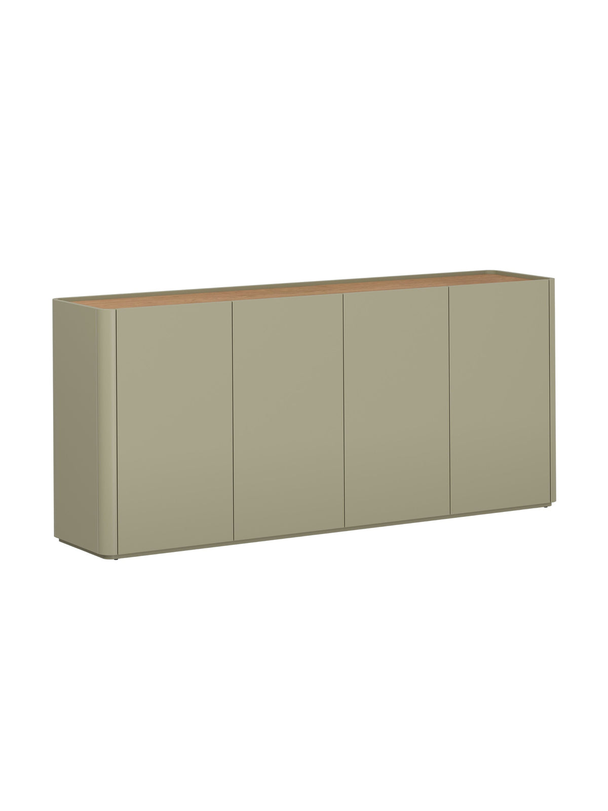 Komoda Elivo 200 cm so štyrmi dvierkami v eukalyptovom prevedení s doskou dub baltic dune