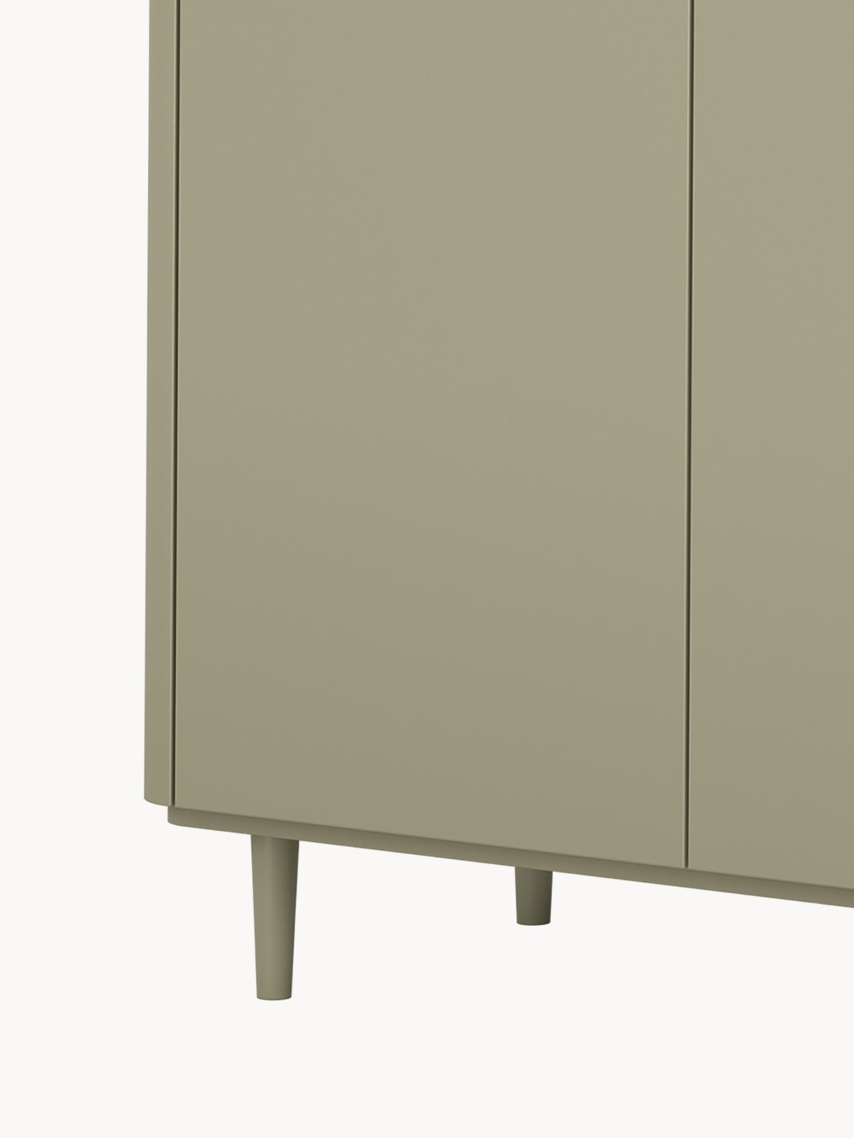 Komoda Elivo 200 cm so štyrmi dverami na nožičkách v eukalyptovej farbe