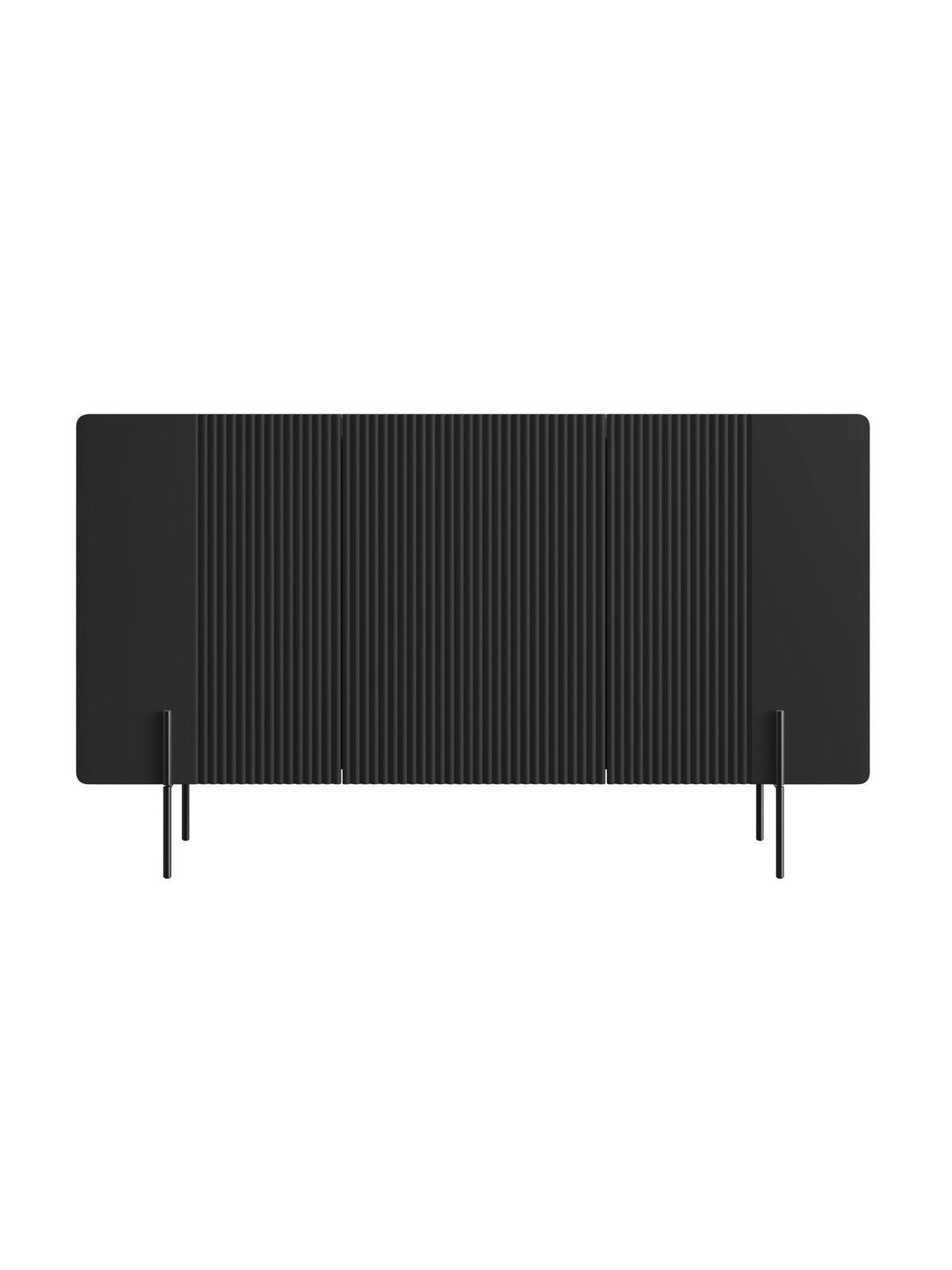 Komoda Malmi 150 cm - Čierny mat / čierny nozki