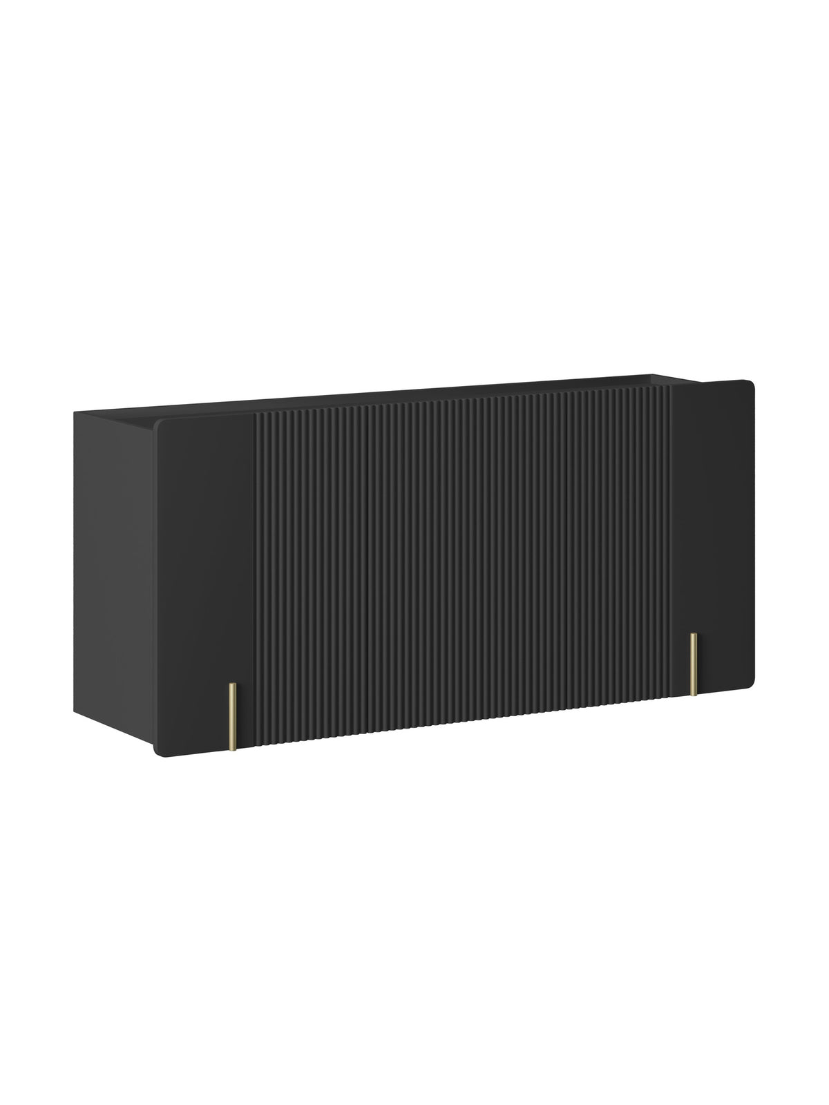 Komoda Malmi 150 cm trojdverová závesná - Čierny mat / zlaté