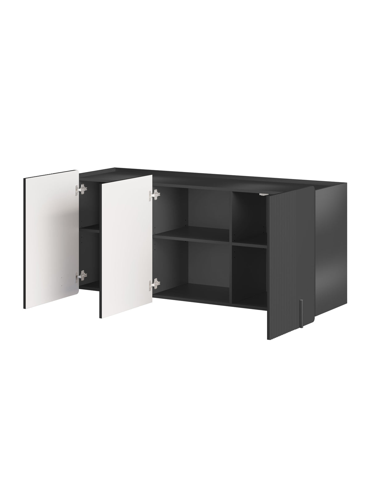 Komoda Malmi 150 cm závesná - Čierny mat / Čierny