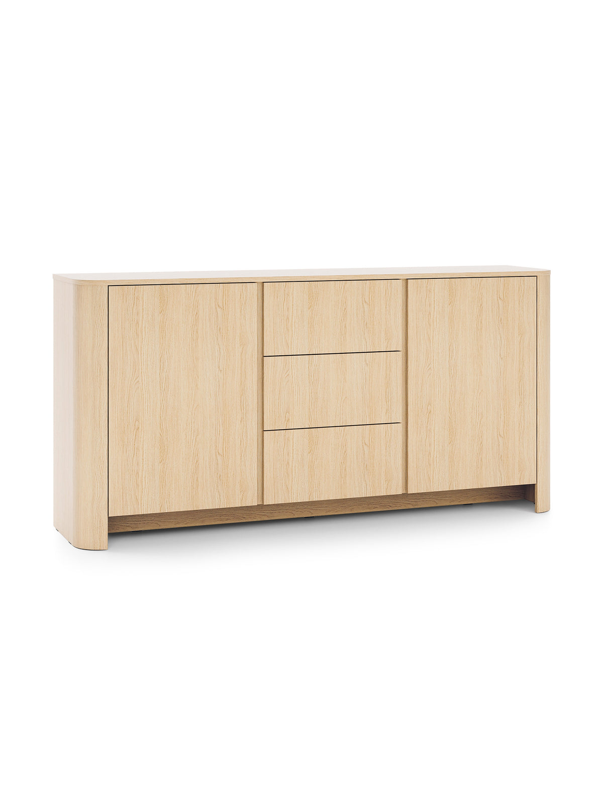 Komoda Sorrenti 168 cm so zásuvkami a dverami, dub vicenza svetlý drevený dekor