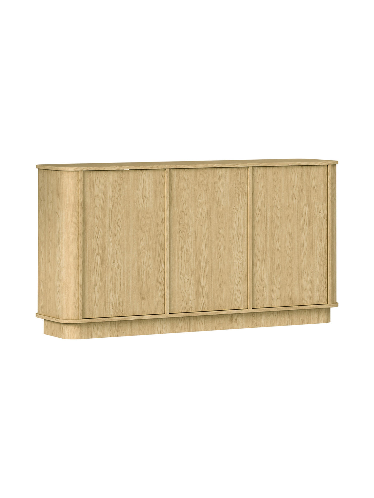Komoda Vello 154 cm trochadverová v farbe dub baltic dune so zaoblenými hranami