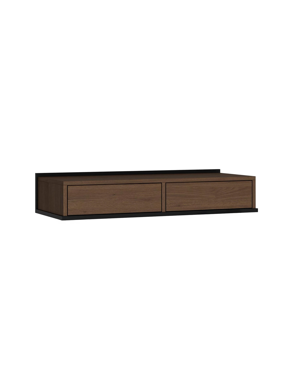 Závesná konzola Zenar 100 cm oriešok elegant s dvomi zásuvkami čierny rám