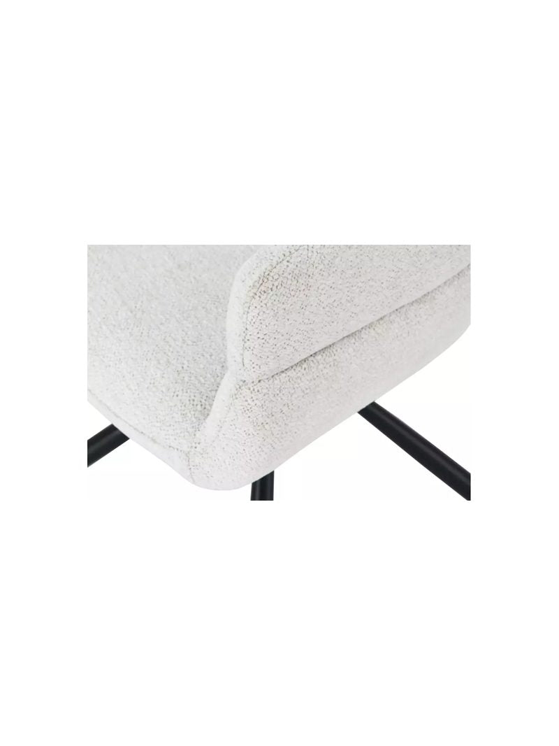 Otočná čalúnená stolička Movelix béžový boucle Raven 22, čierne kovové nohy, detail sedáka