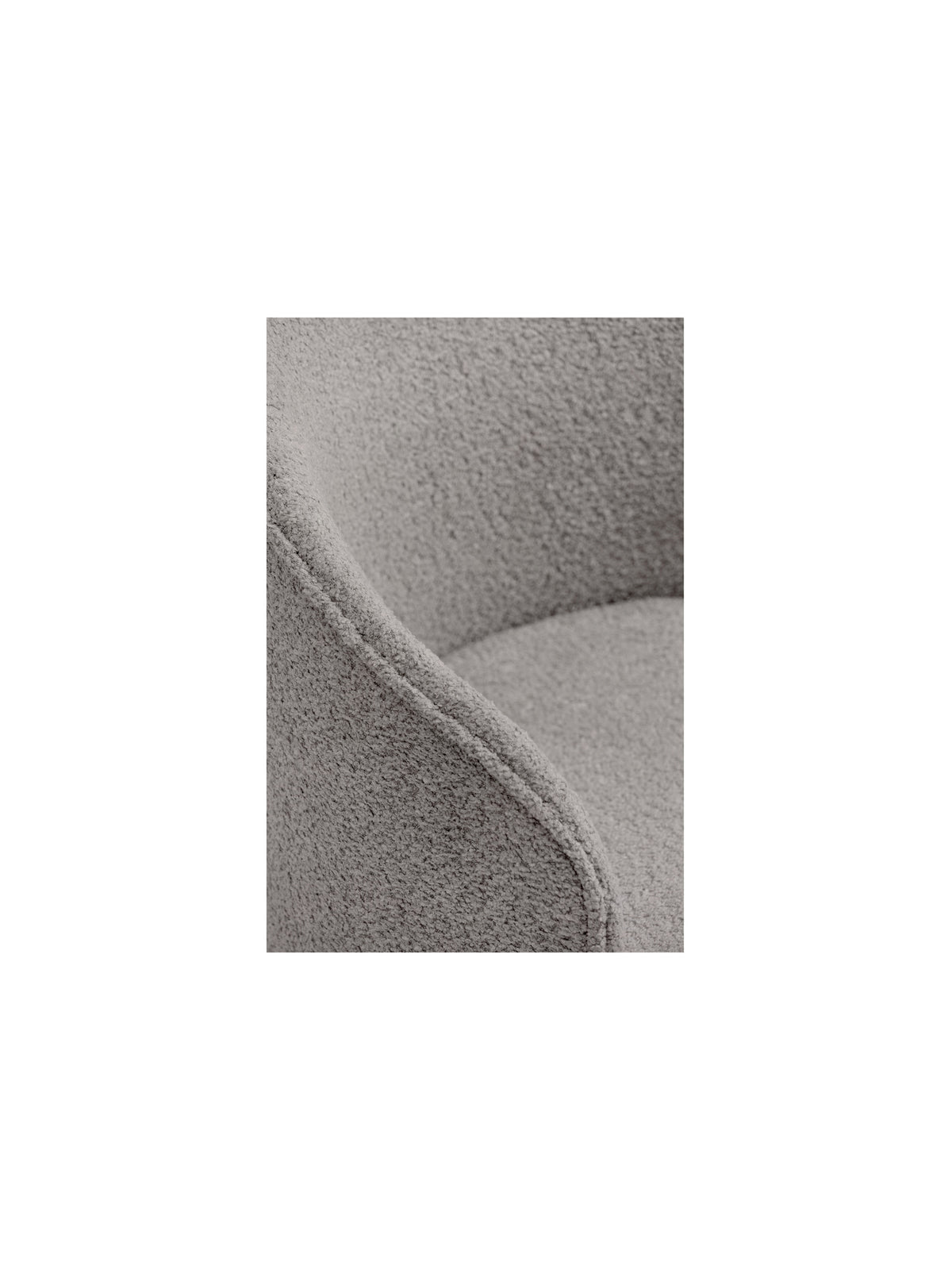 Kreslo Orevi Spin svetlosivé bouclé, otočné, detail sedadla