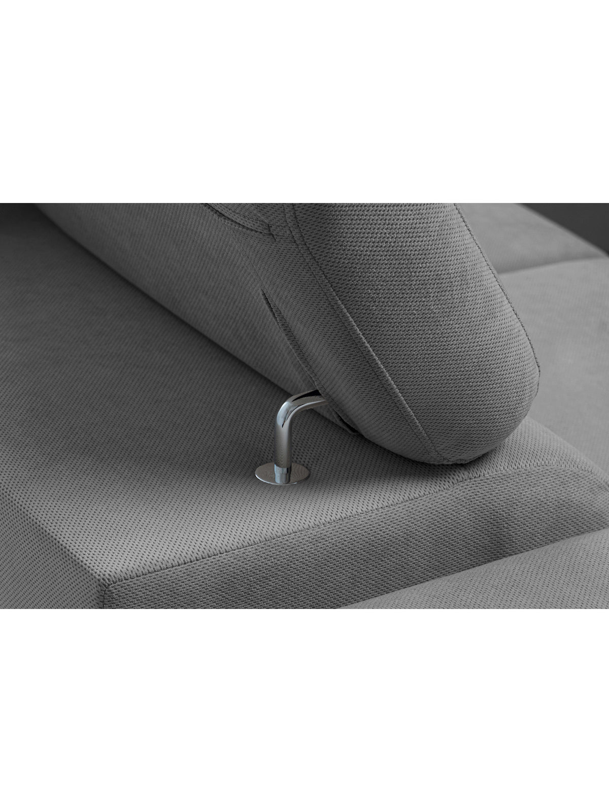 Nastaviteľný opierka hlavy rohová sedačka Monrose Mini šedý plyš Pretty 17 detail mechanizmu