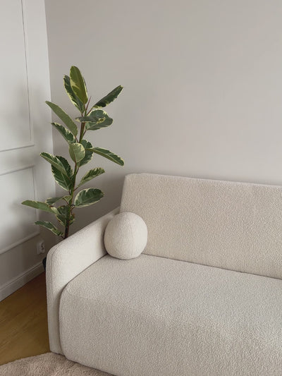 Sofa rozkładana Nido trzyosobowa 140 cm z pojemnikiem - szara boucle Quelle 92