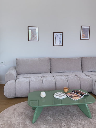 Narożnik Lutario Maxi z funkcją spania prawostronny - beżowy szenil Vibe 08