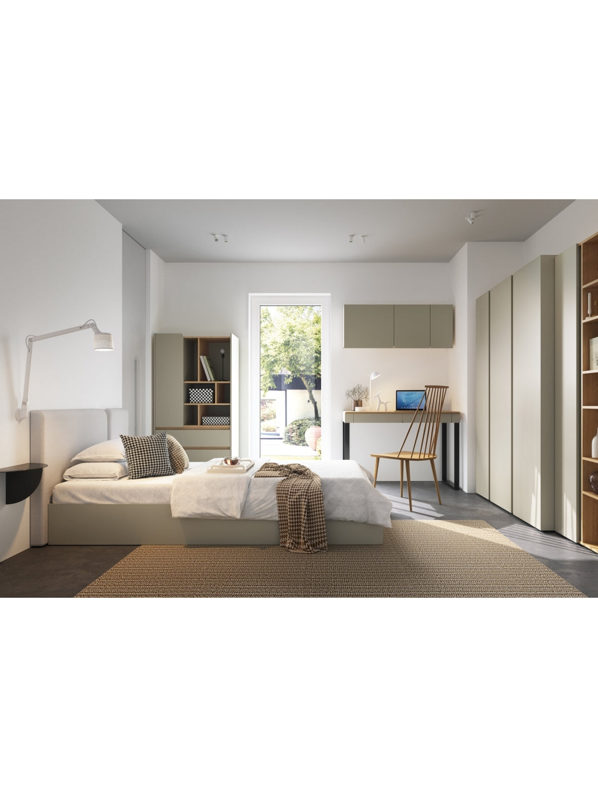 Mládežnícky regál Altea 80 cm so zásuvkami eukalyptus a dub baltic dune, pohľad spredu