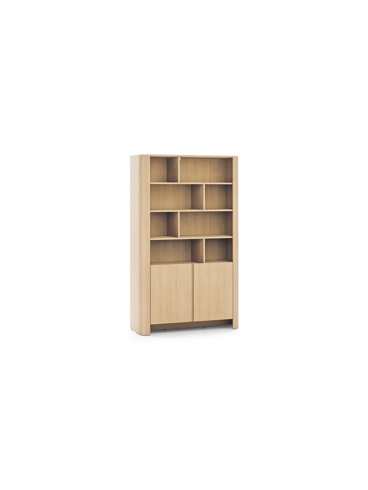 Regál Sorrenti 103 cm s dvoma dverami v farbe dub vicenza s 5 policami
