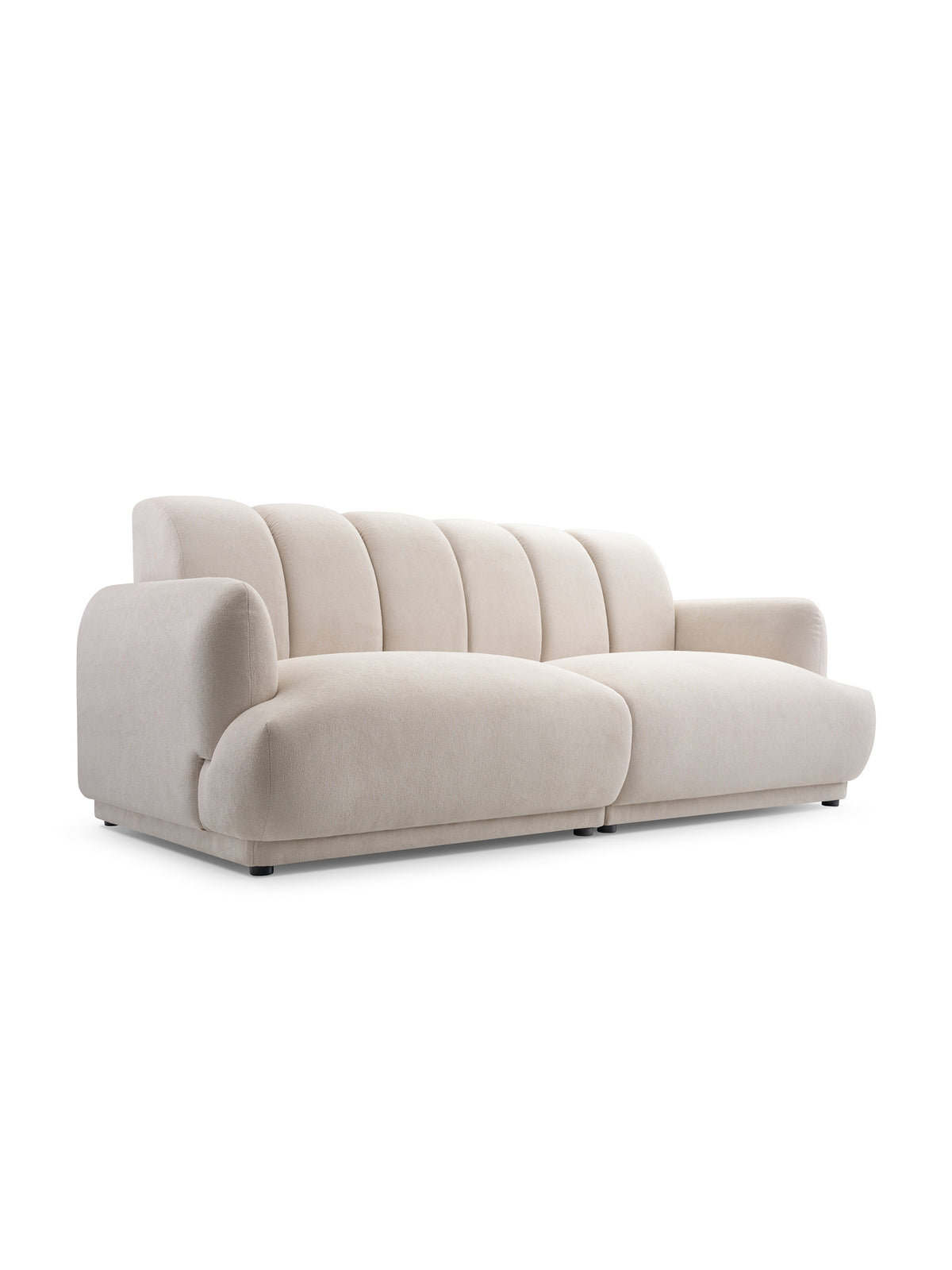 Sofa Melvo do obývačky svetlá farba s čiernymi nohami, moderný štýl