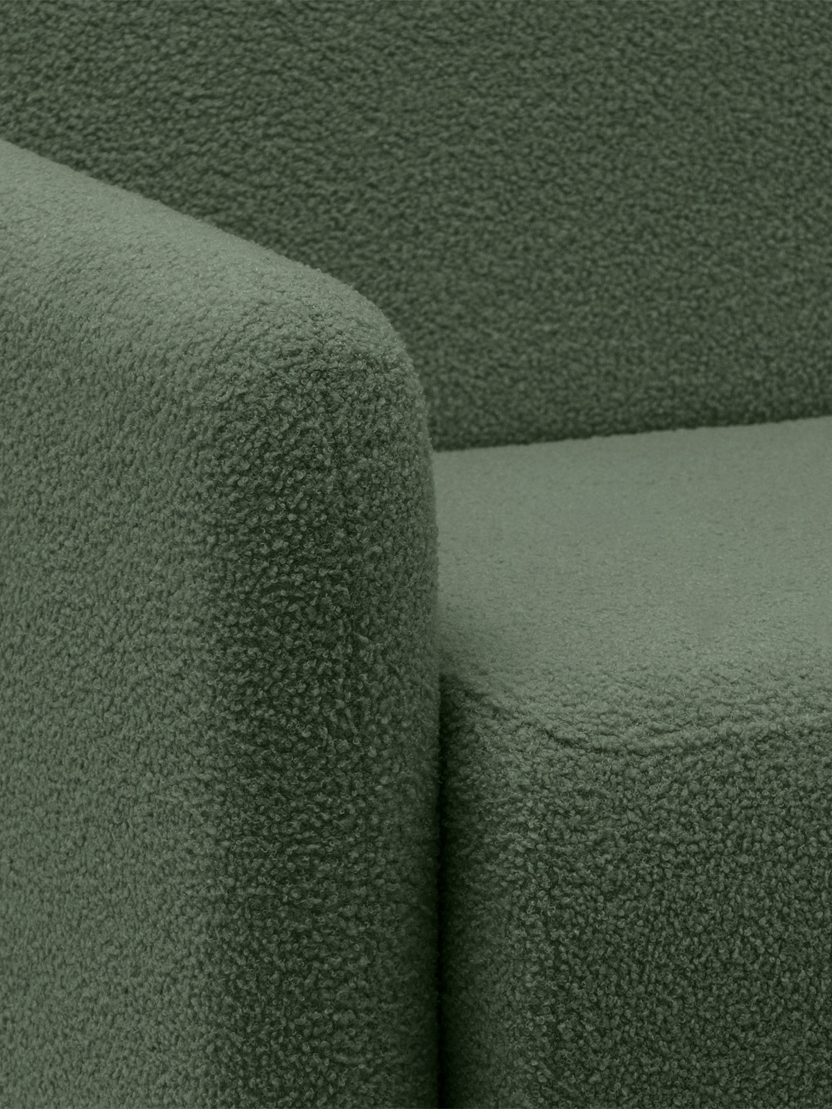Rozkladacia pohovka Nido 120 cm zelená boucle detail rohu