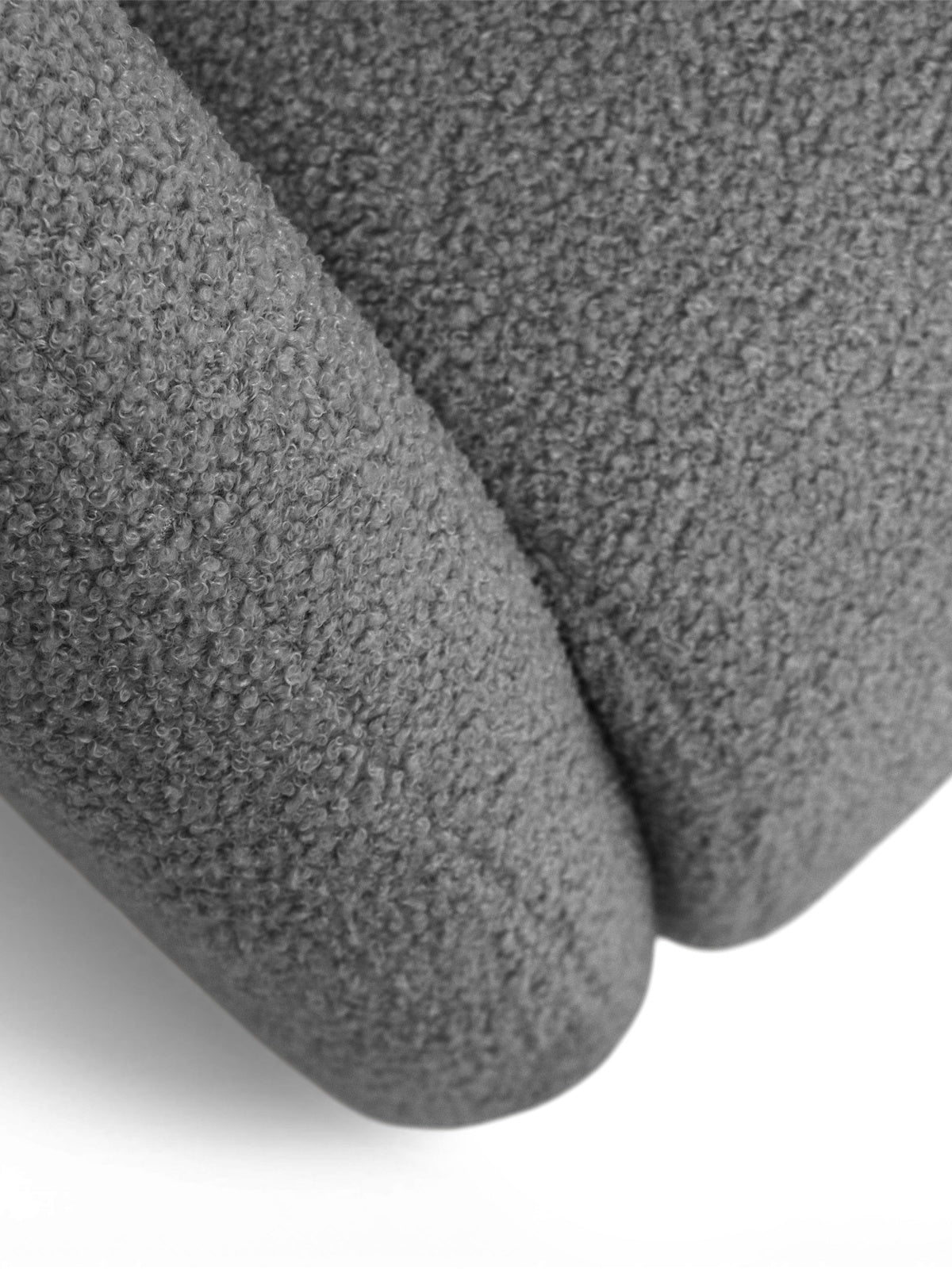 Rozkladacia dvojmiestna pohovka Nubi šedý boucle detail látky