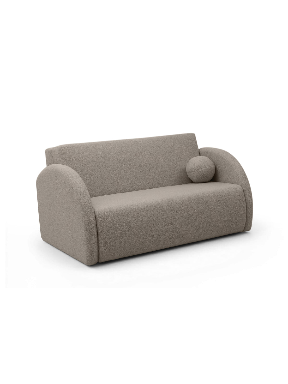Rozkladacia trojmiestna pohovka Nubi 140 cm béžová boucle s vankúšom