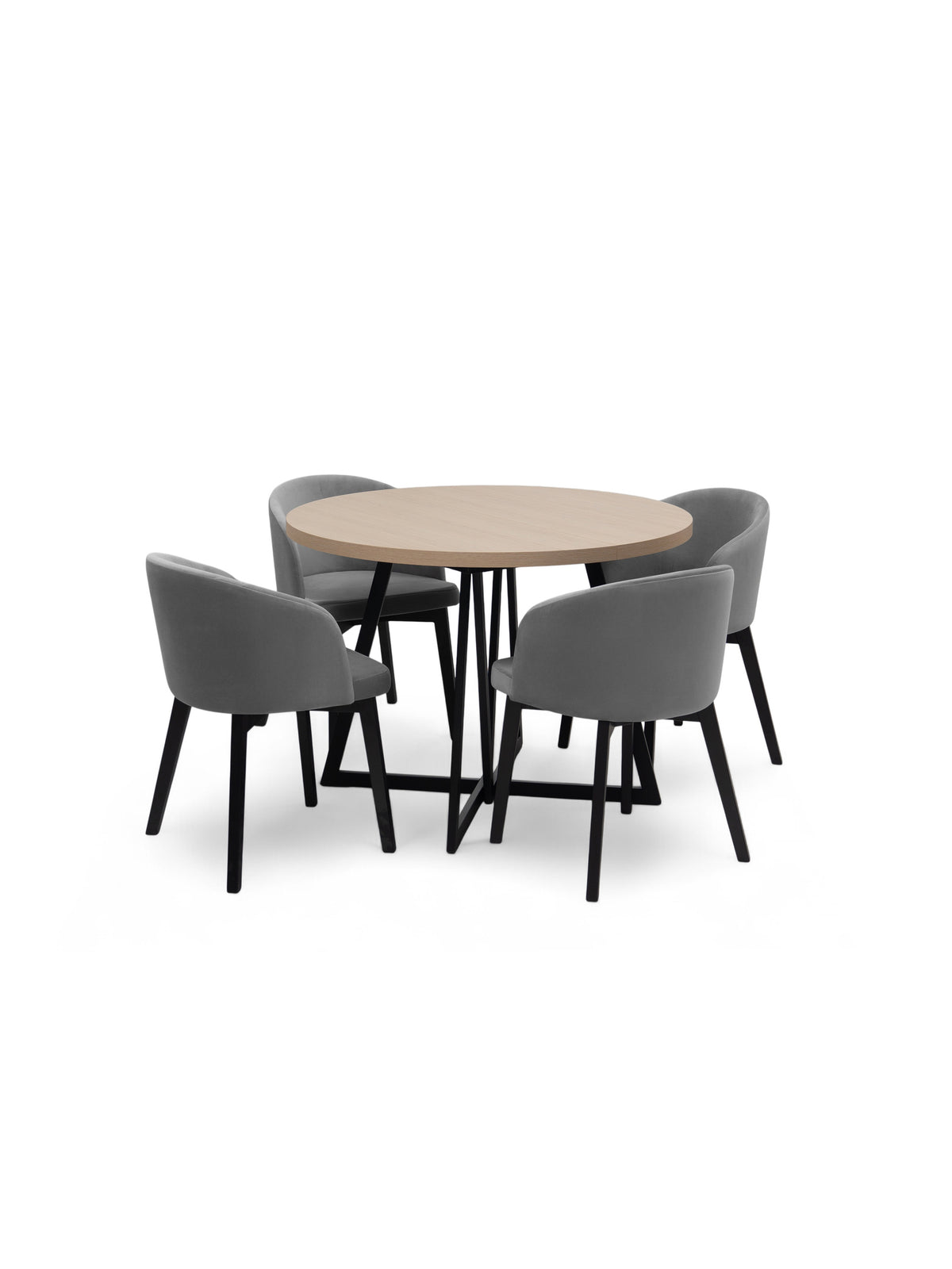 Rozkladací okrúhly stôl Cedrus 105/160 cm dub vinceza s čiernym kovovým rámom