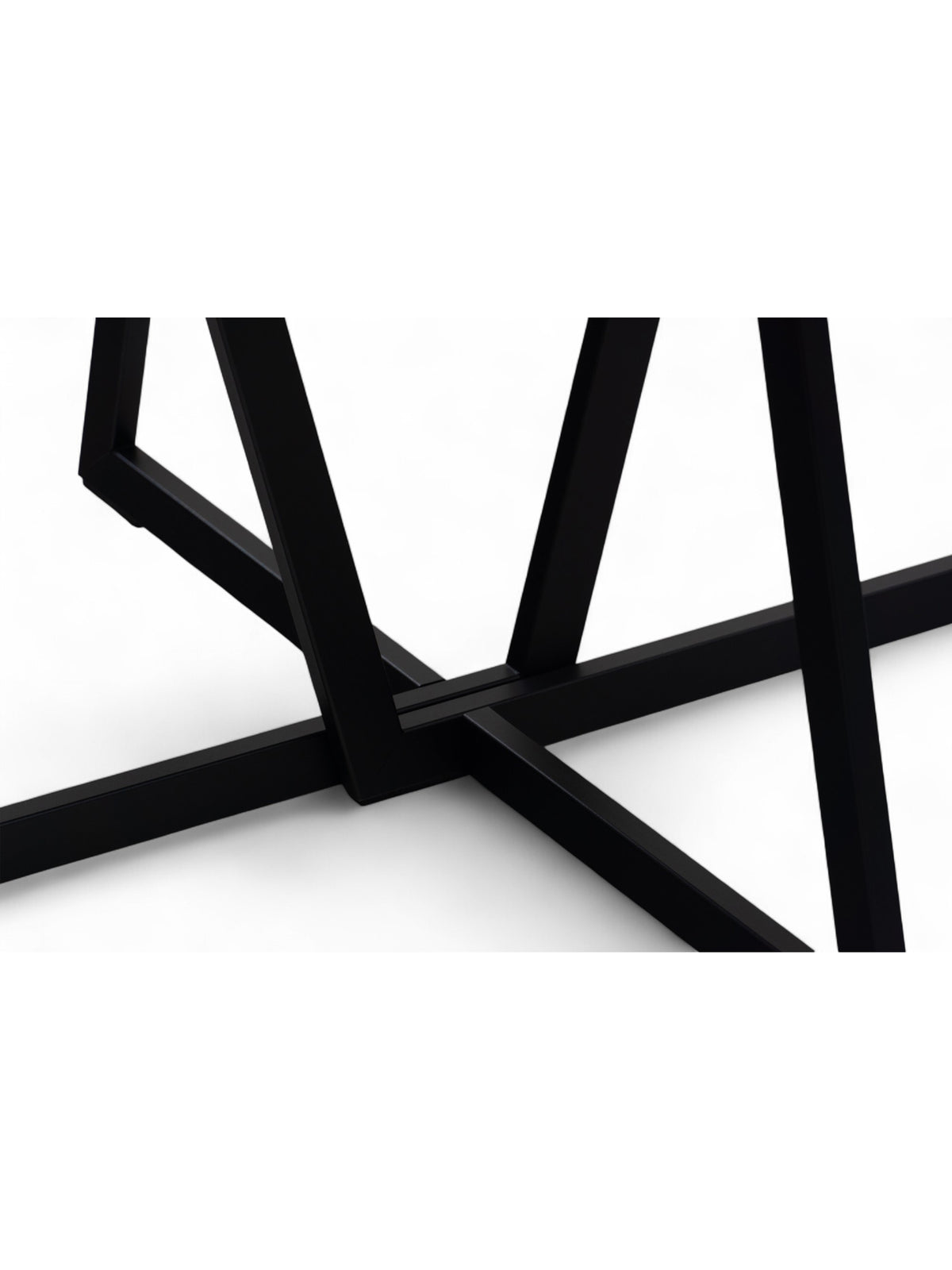 Čierny kovový rám stola Cedrus Linear profil 20x40 mm detailný záber