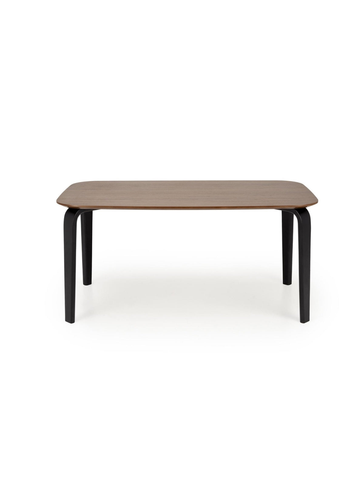 Obdĺžnikový stôl Norello 160x90 cm s orechovou doskou a čiernymi nohami