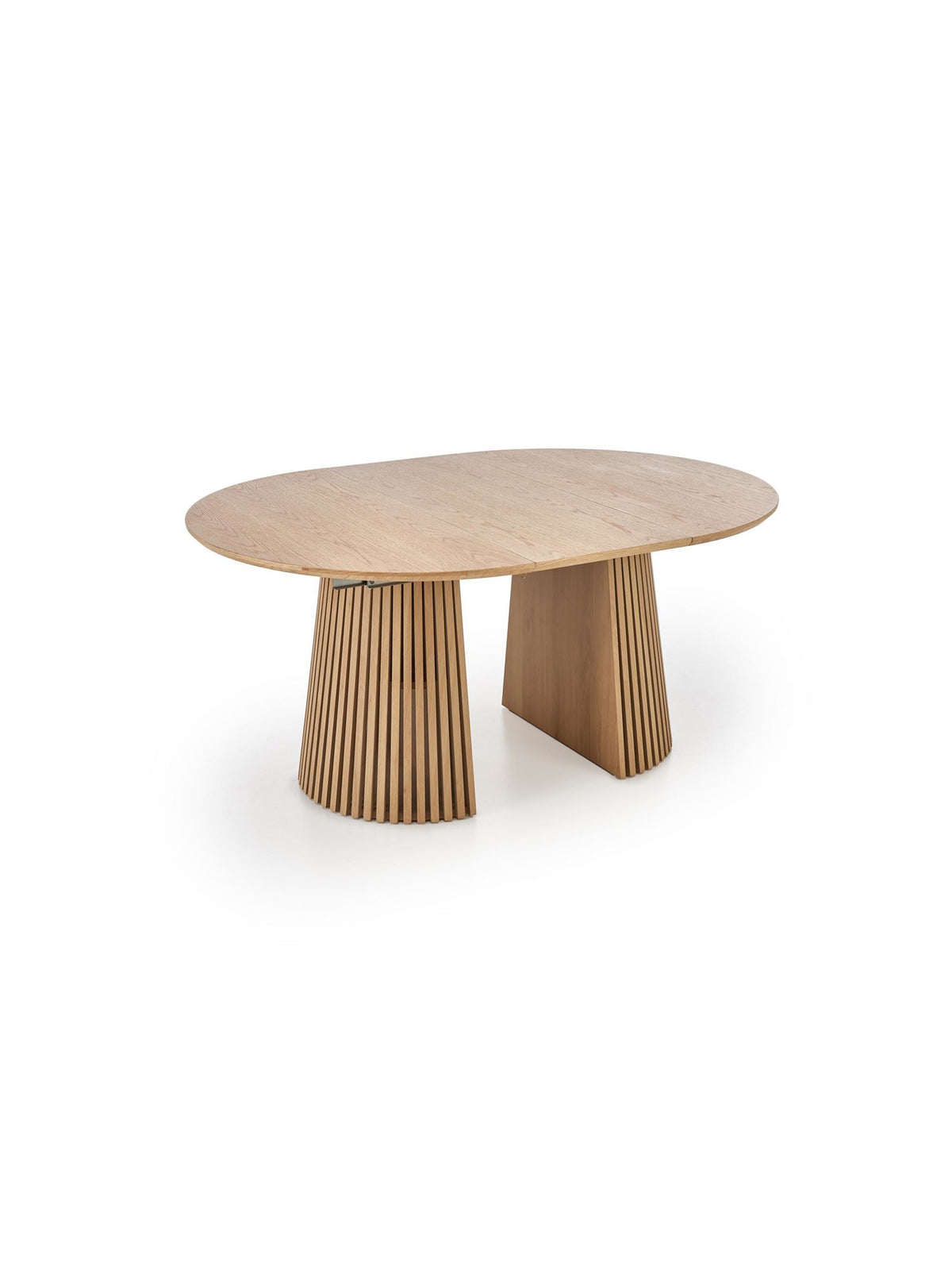 Rozkladací okrúhly stôl Brevon 120-210x120 cm prírodný dub moderný