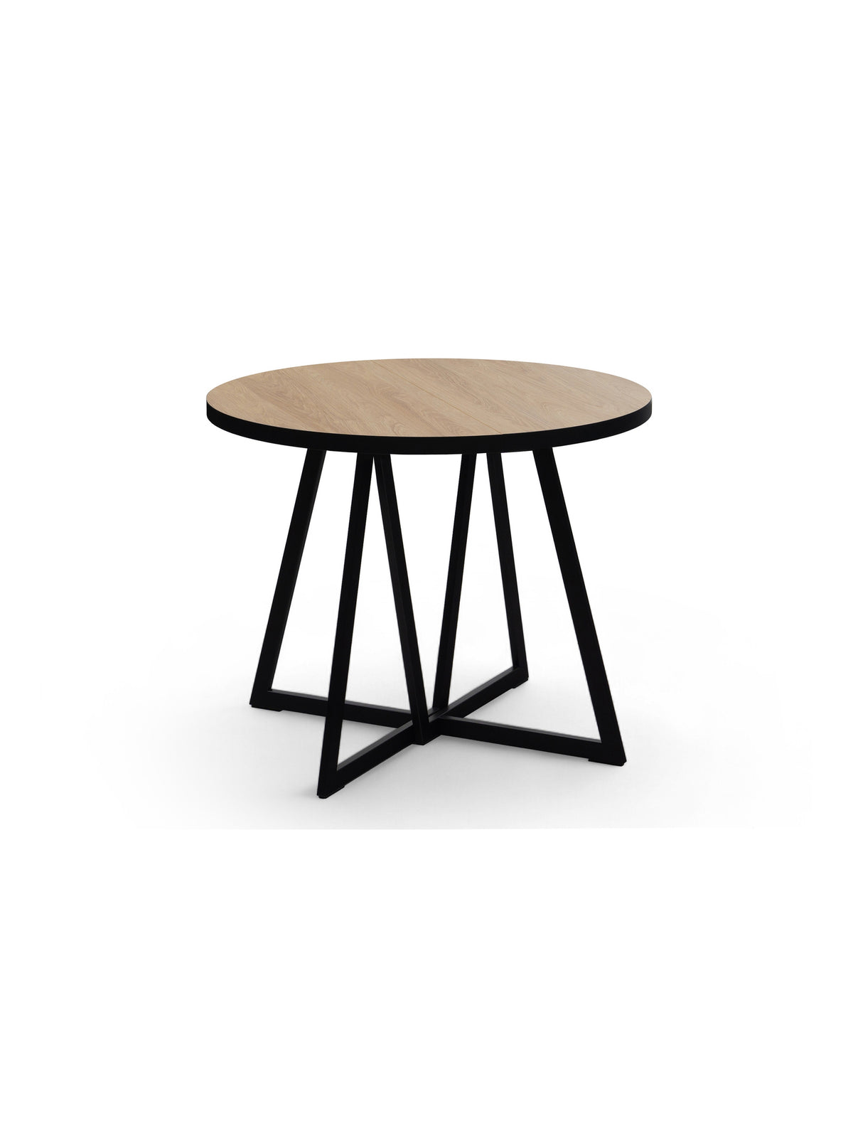 Okrúhly rozťahovací stôl Cedrus Linear 105 cm loft dub hikora čierny rám