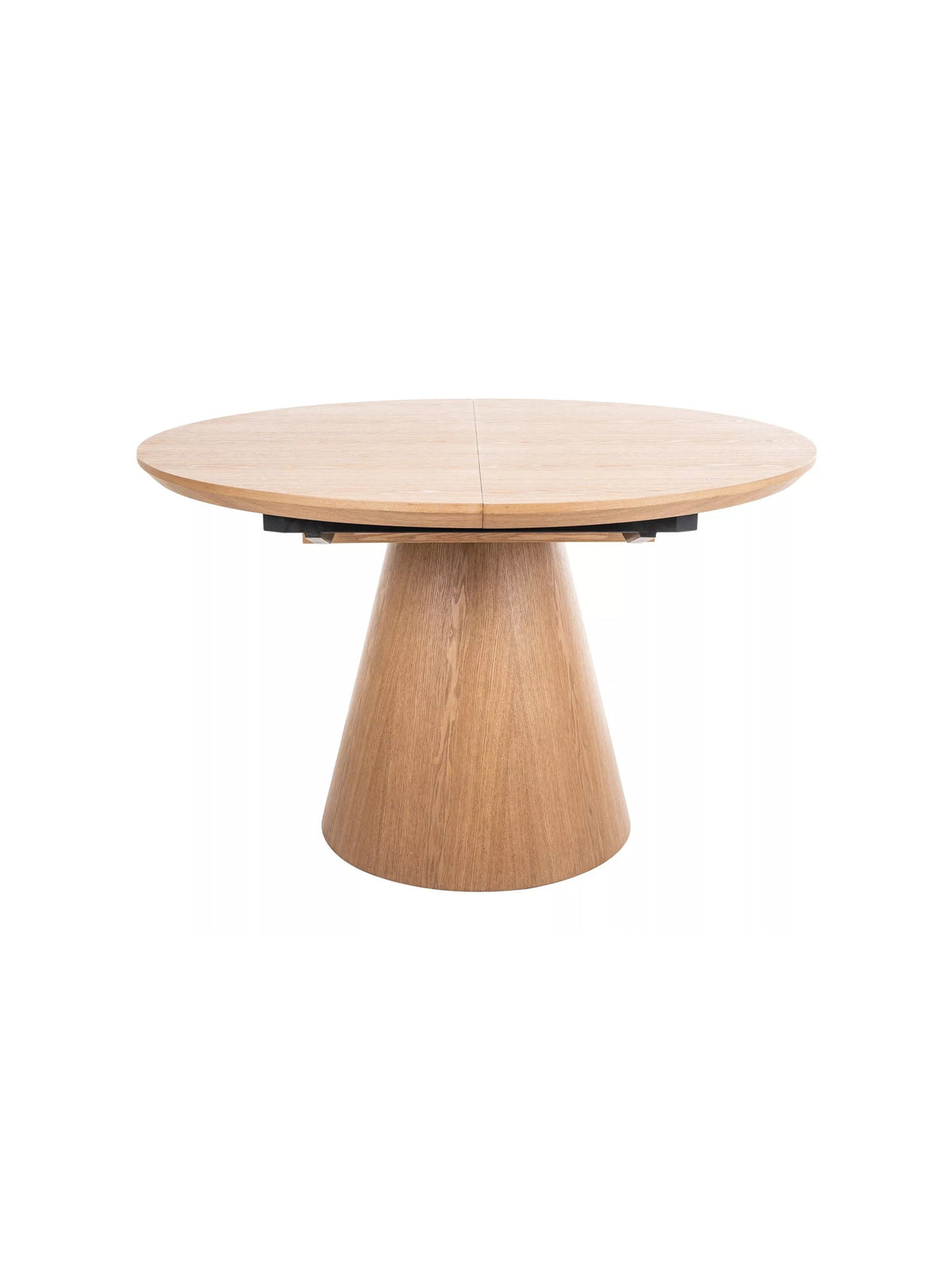 Rozkladací okrúhly stôl Lureno 120-160 cm, prírodný dub, svetlé drevo, pohľad zhora