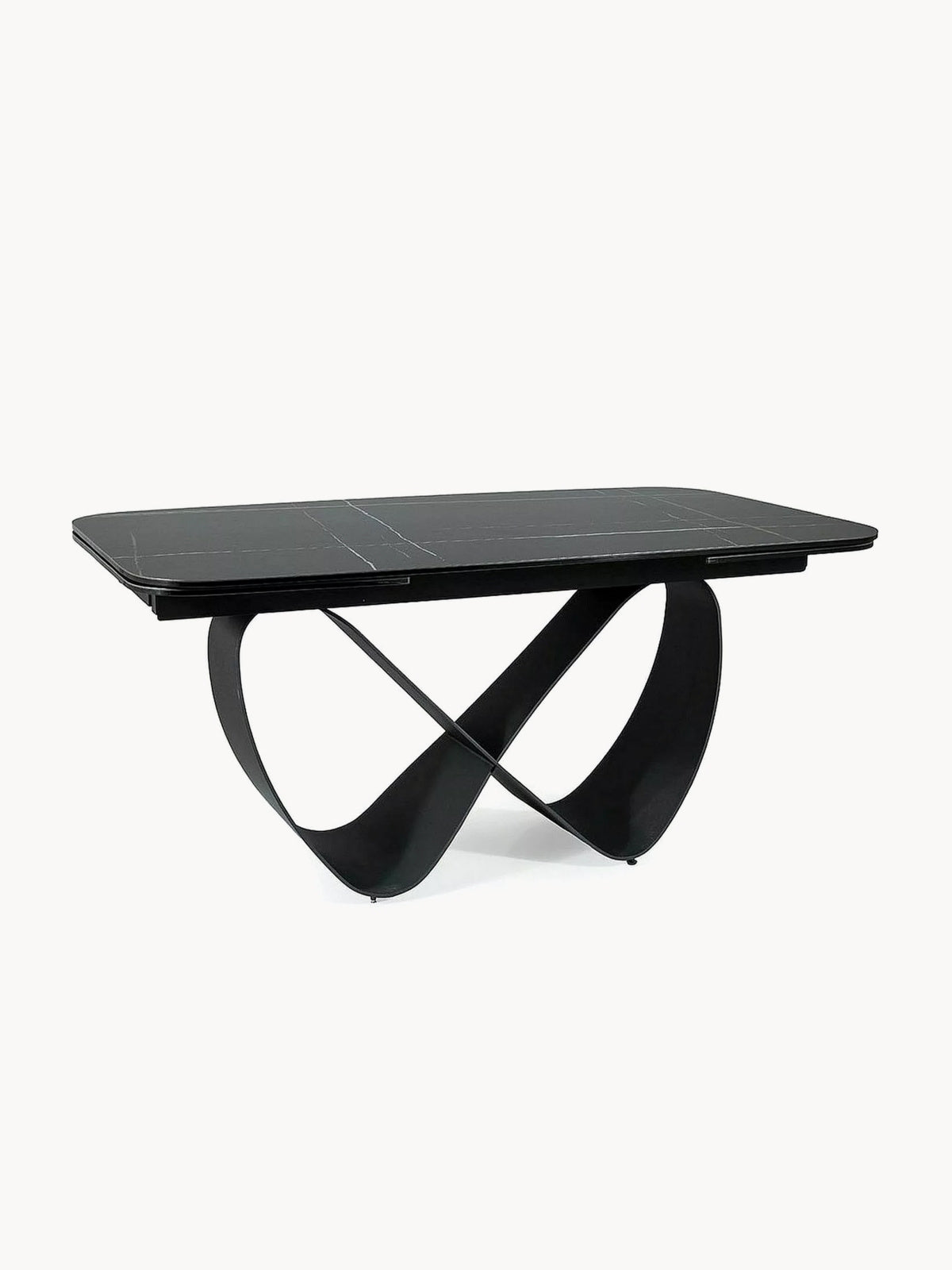 Stôl prostokatny Elunari 160-240x90 cm rozkladany - mramor azario black / Čierny mat