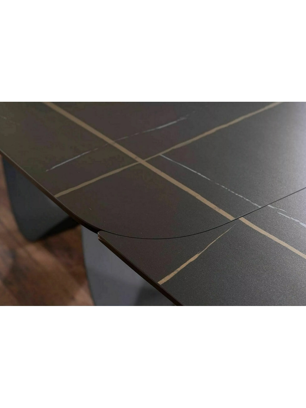 Stôl rozkladany Elunari 160-240x90 cm - mramor azario black / Čierny mat