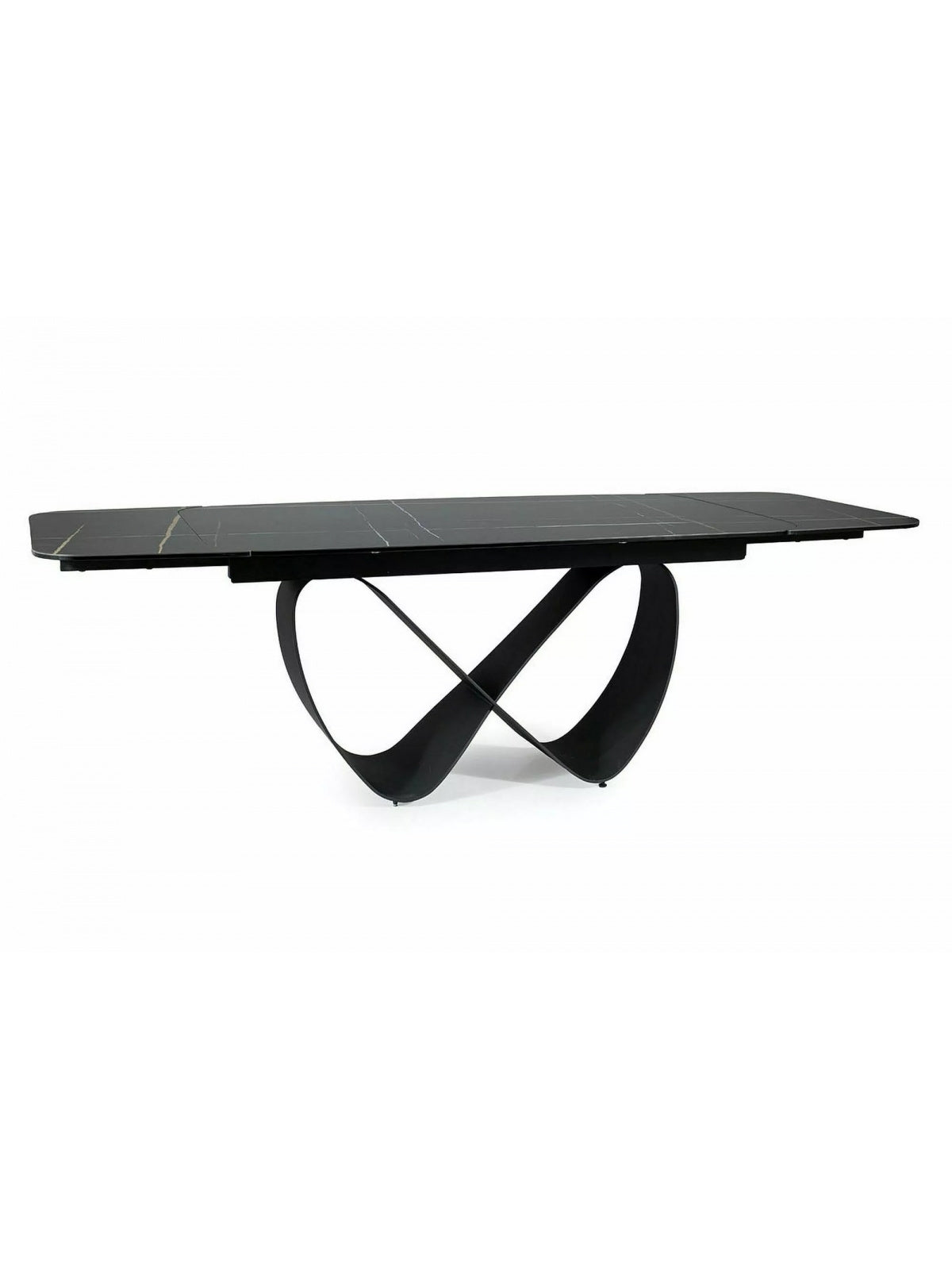 Stôl rozkladany Elunari 160-240x90 cm - mramor azario black / Čierny mat