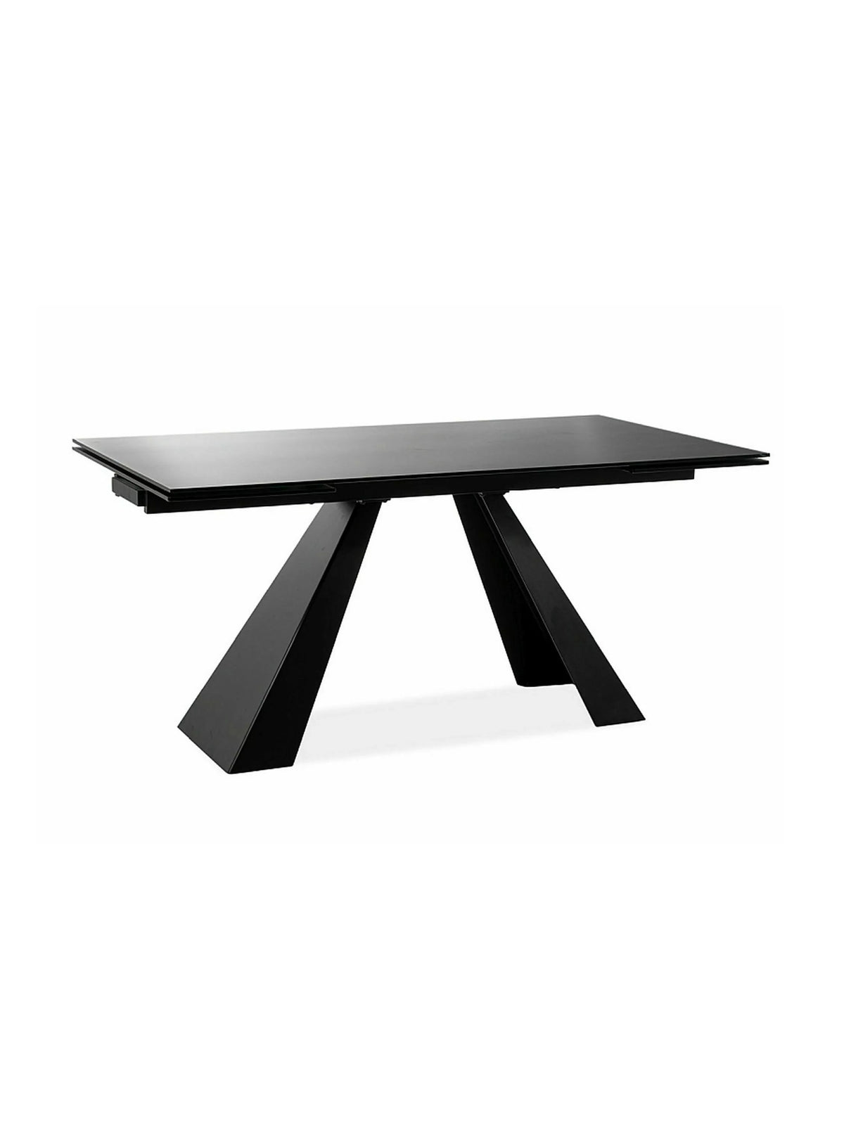 Rozkladací stôl Zanivo 160-240x90 cm čierny matný s kovovými nohami, obdĺžniková doska