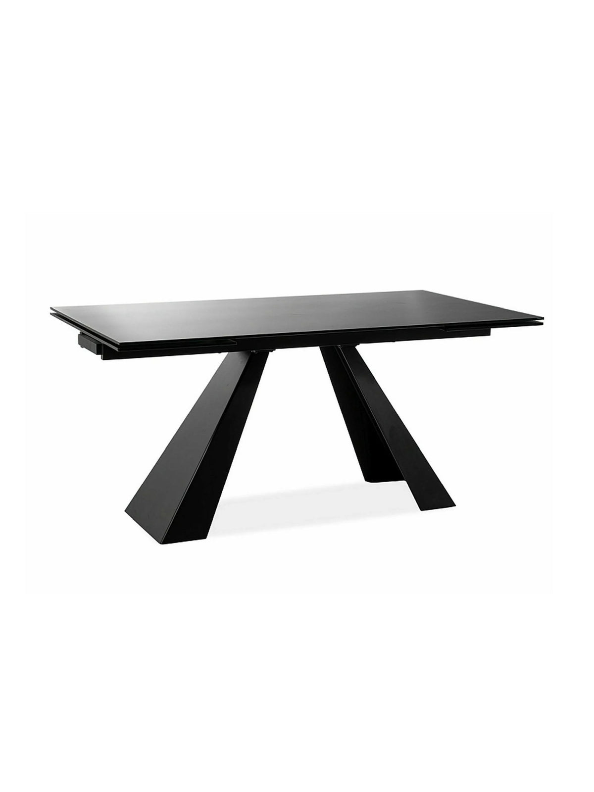 Rozkladací stôl Zanivo 160-240x90 cm s keramickou doskou sivý mramor a čiernym podstavcom