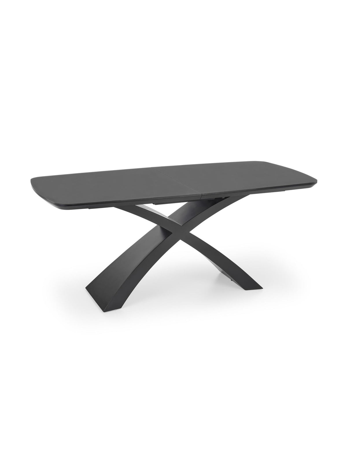 Rozkladací stôl Virello 180-220x89 cm tmavý popol s čiernymi nohami moderný štýl