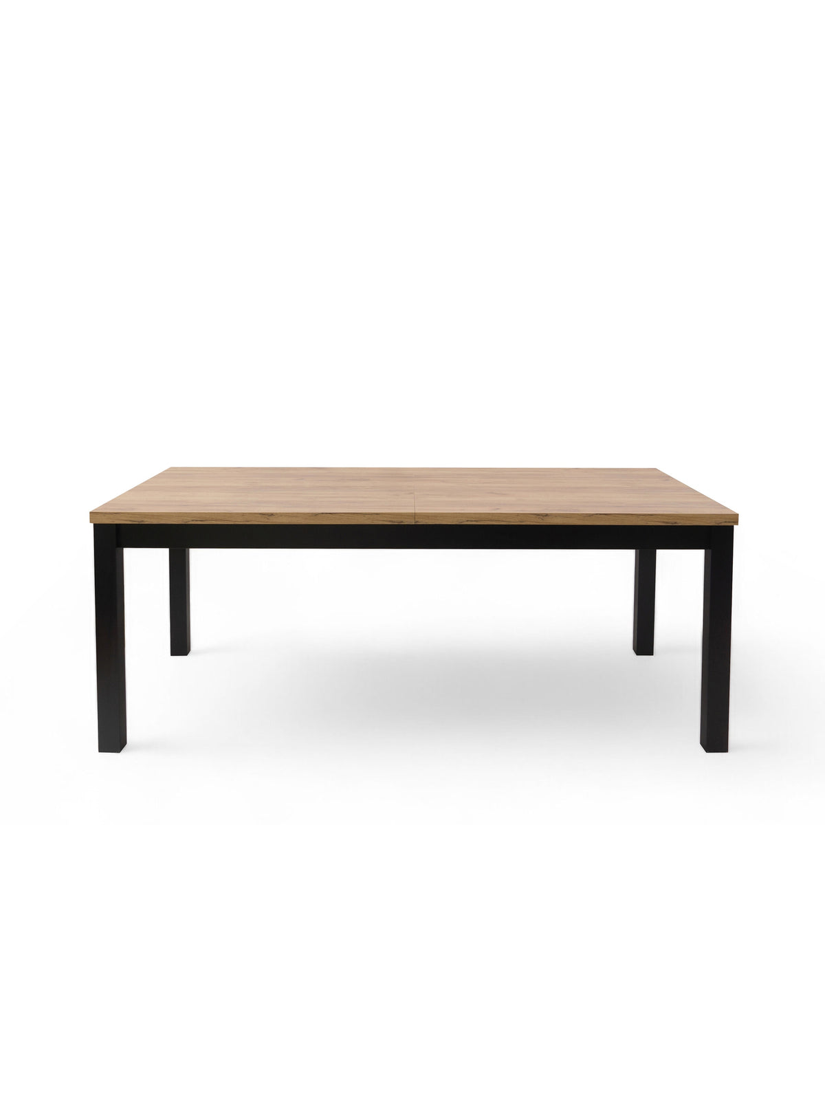 Rozkladací stôl Werona 160-200x90 cm dub craft s čiernymi nohami pohľad spredu