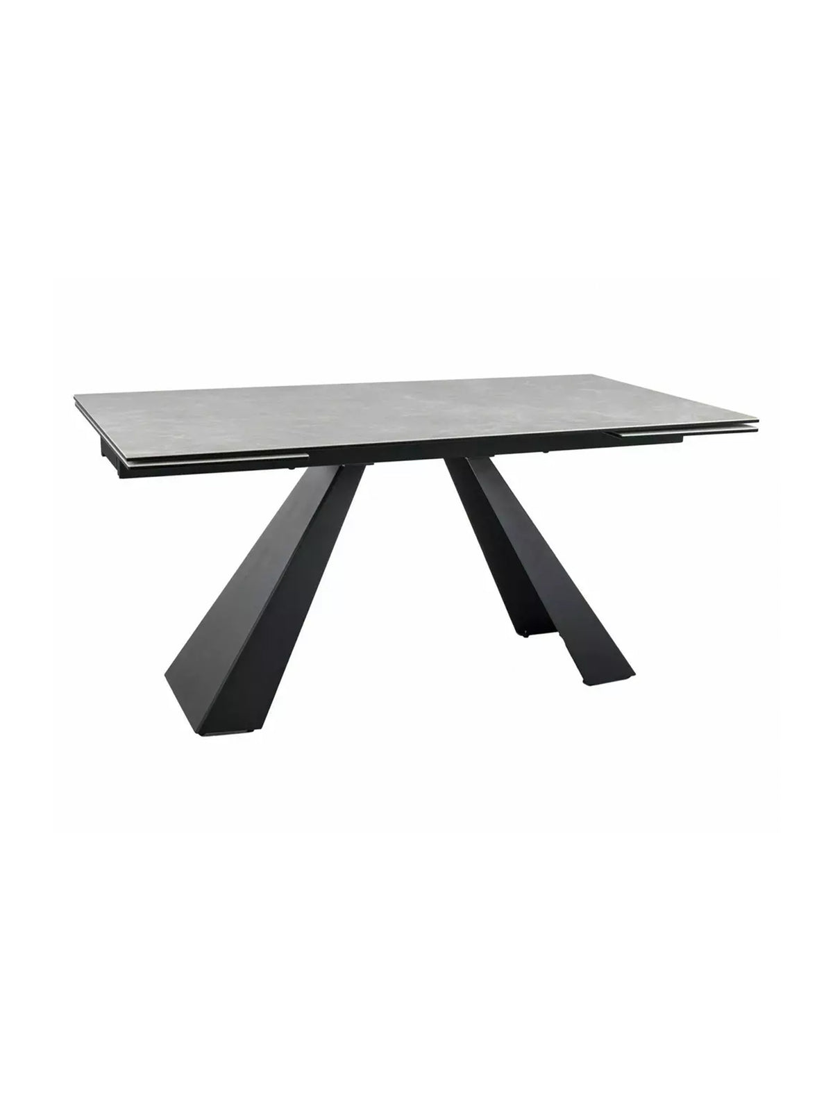 Rozkladací stôl Zanivo 160-240x90 cm s keramickou krémovou doskou mramor a čiernymi kovovými nohami