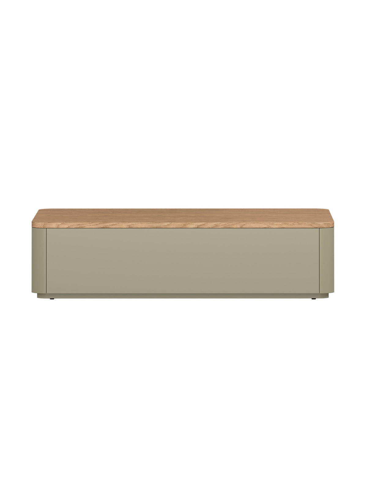 Konferenčný stolík Amilio 100 cm s zásuvkami, olivový korpus, doska dub baltic dune