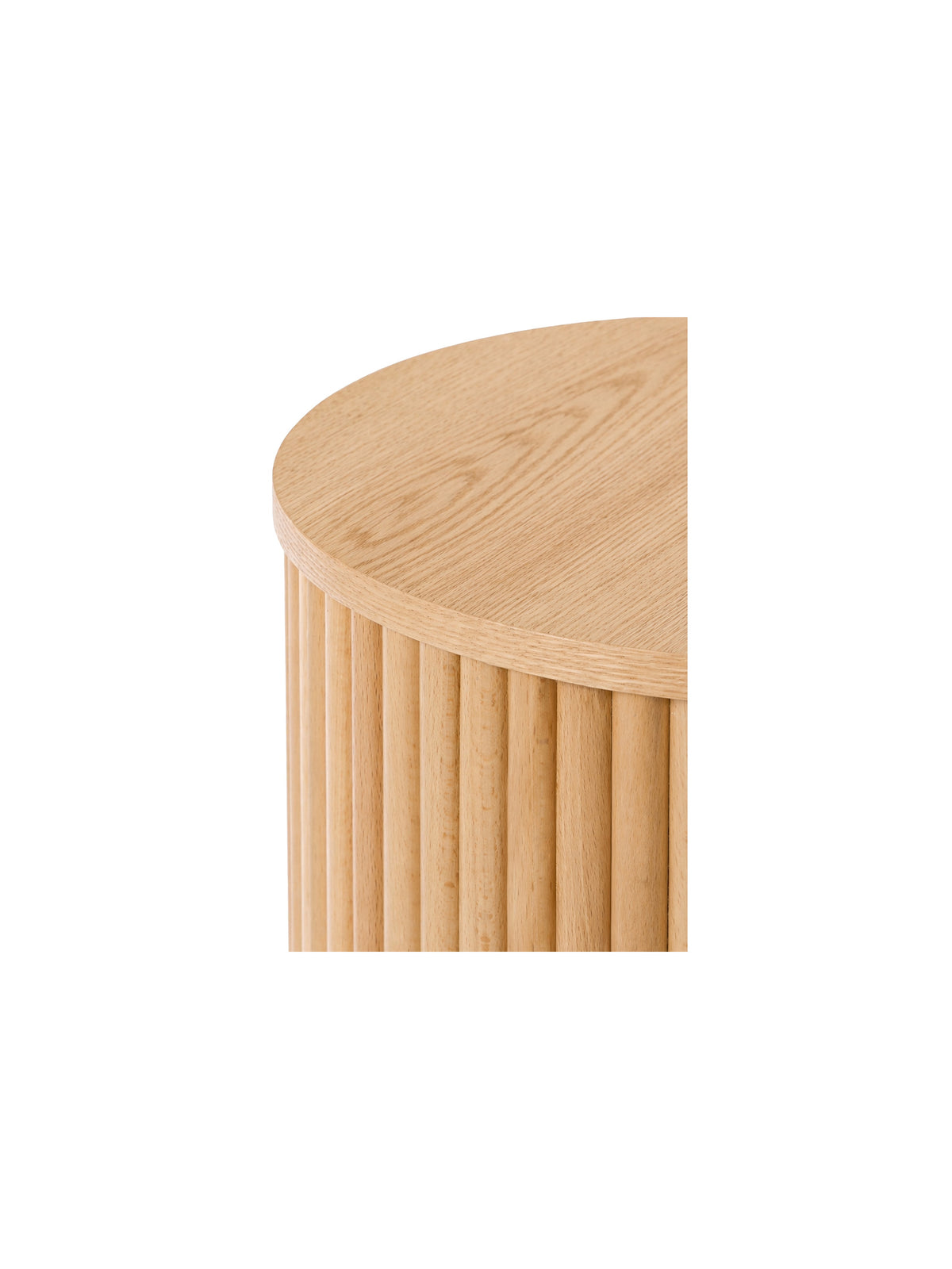 Guľatý konferenčný stolík Tamis 40 cm v prírodnej farbe dreva, detail korpusu