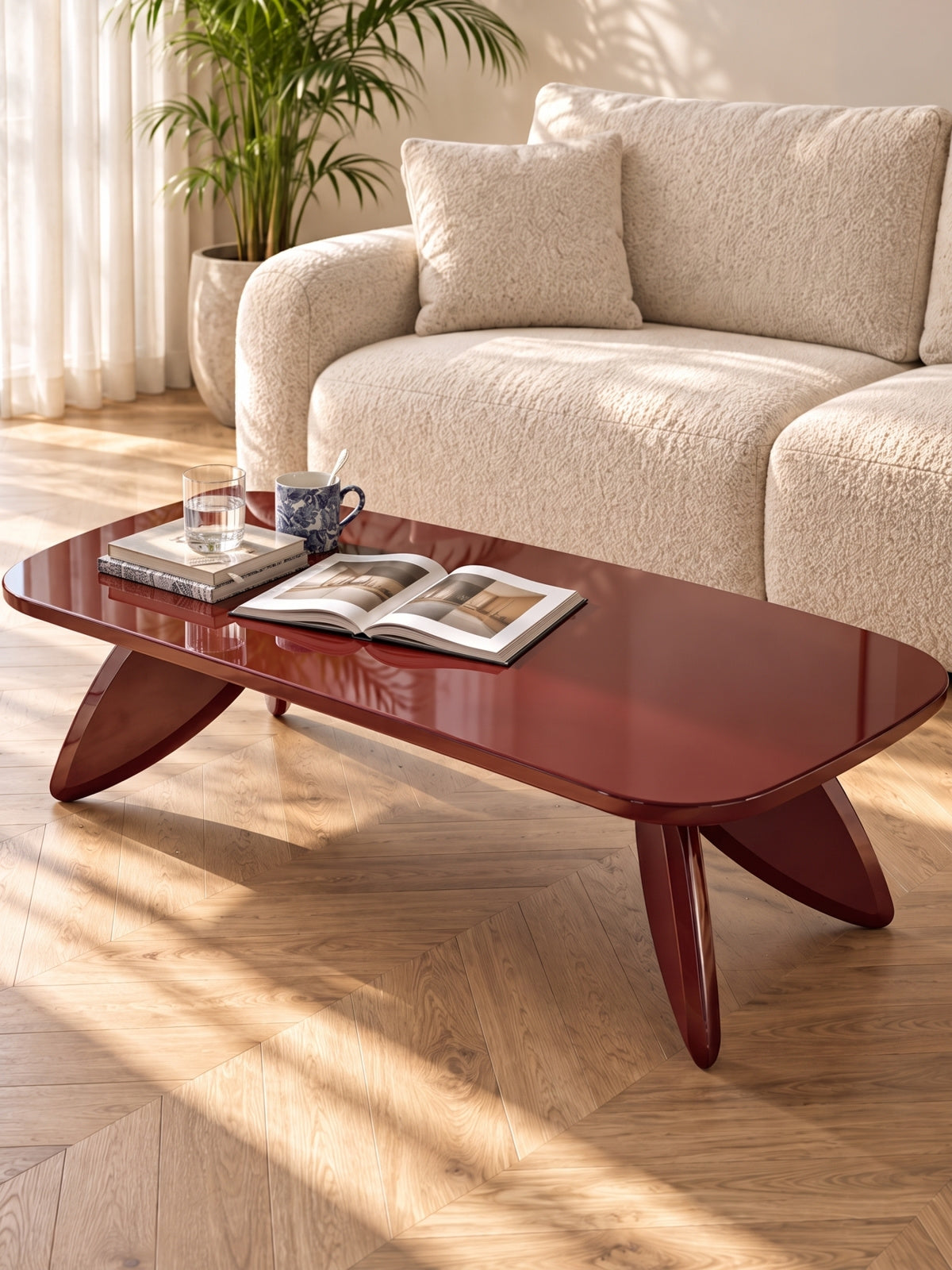 Stolík kawowy prostokatny Lumis 120 cm - burgund