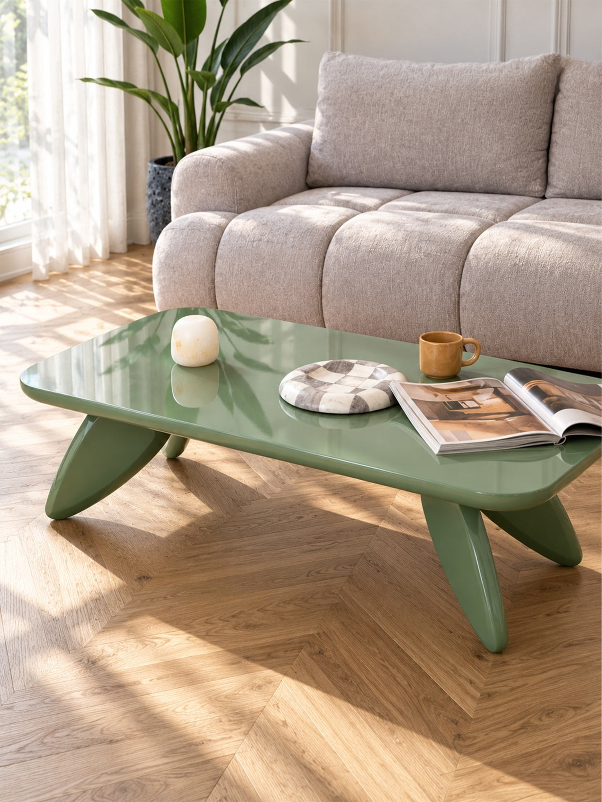 Stolík kawowy prostokatny Lumis 120 cm - Zelený