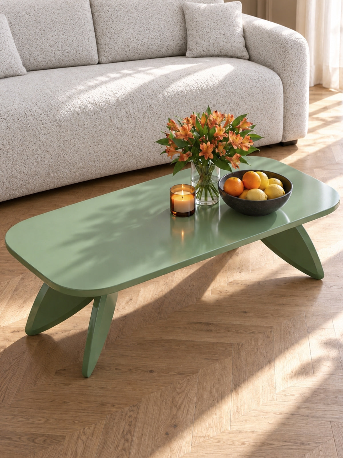 Stolík kawowy prostokatny Lumis 120 cm - Zelený