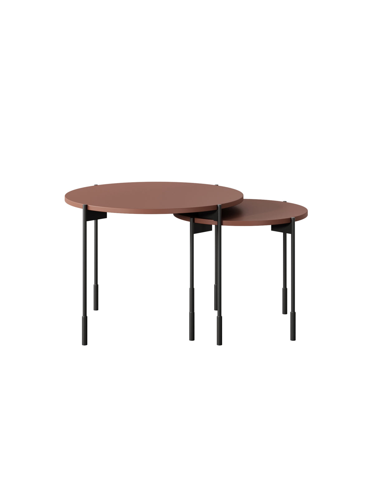 Stolík kawowy Sonatia 60 cm okragly na kovových nohách - burgund
