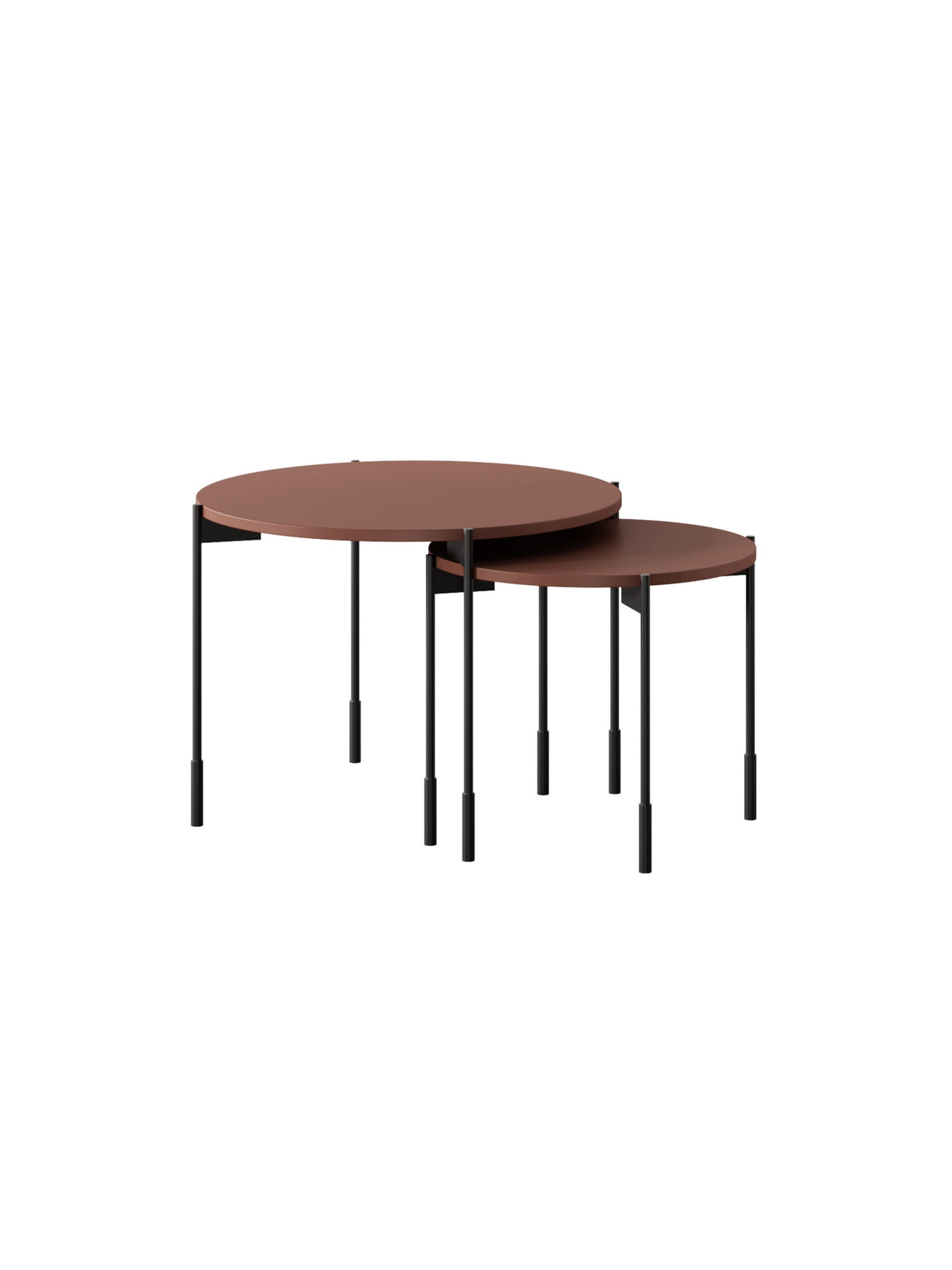 Stolík kawowy Sonatia 60 cm okragly na kovových nohách - burgund
