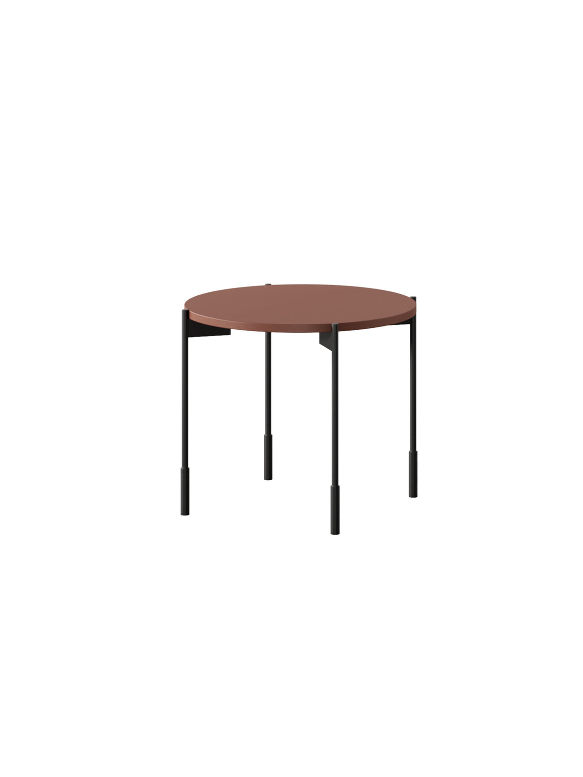 Stolík kawowy Sonatia 60 cm okragly na kovových nohách - burgund