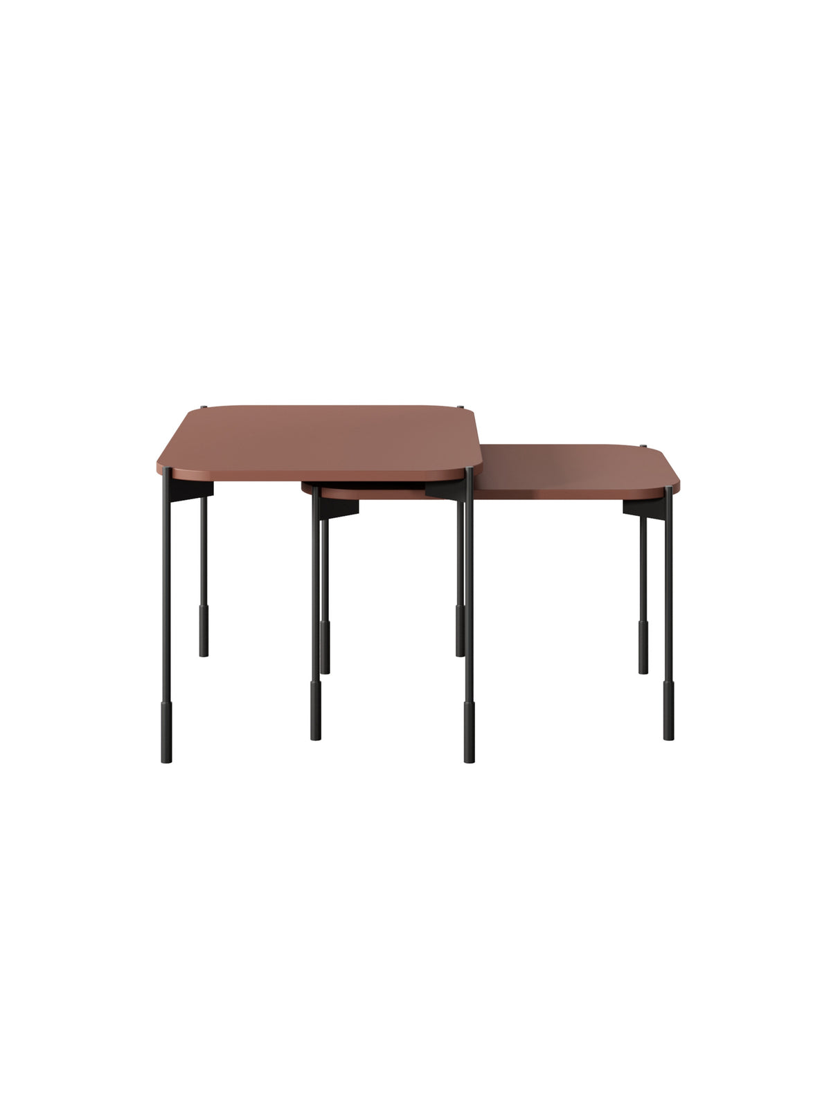 Stolík kawowy Sonatia 60 cm prostokatny na kovových nohách - burgund