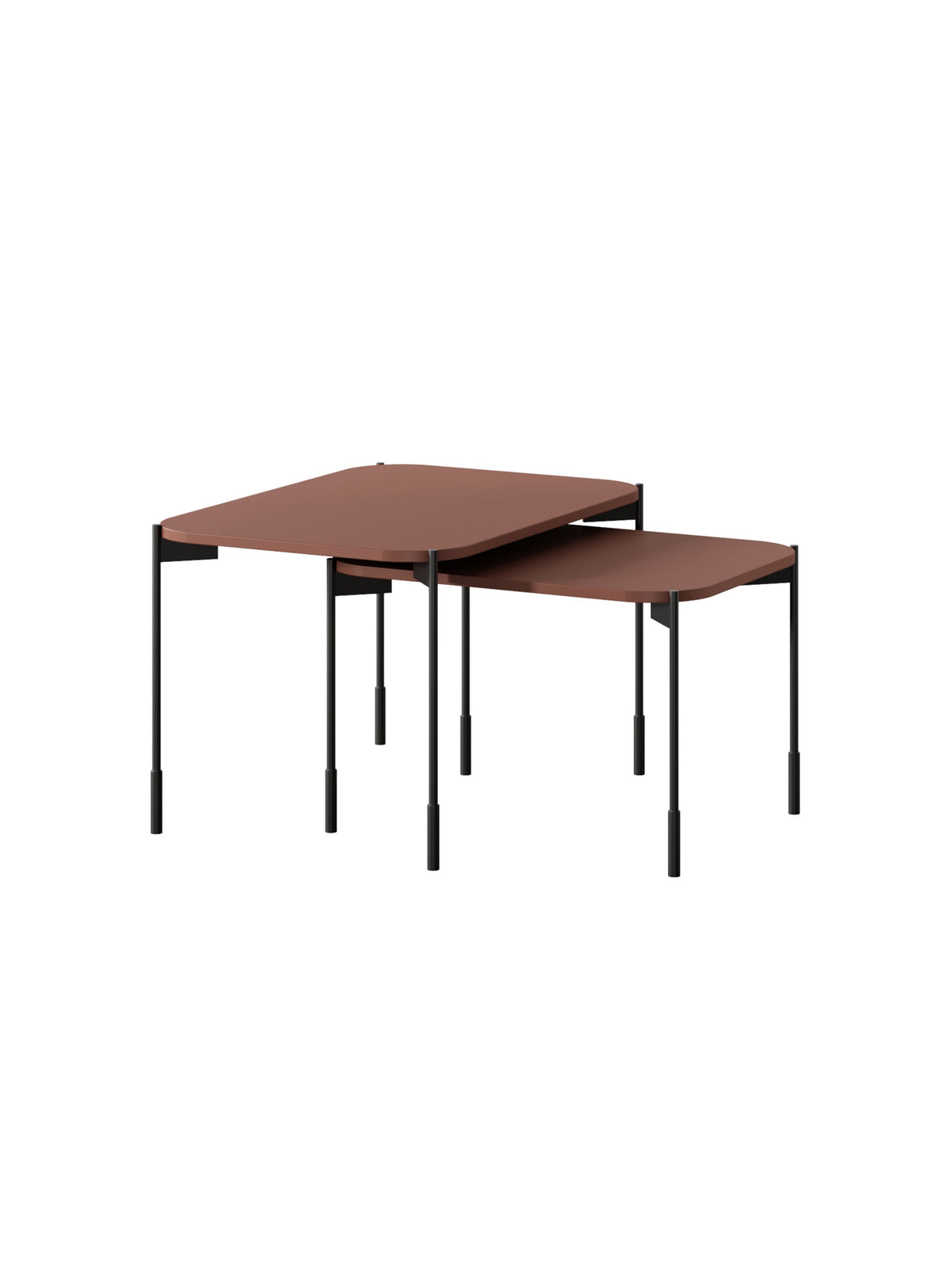 Stolík kawowy Sonatia 60 cm prostokatny na kovových nohách - burgund